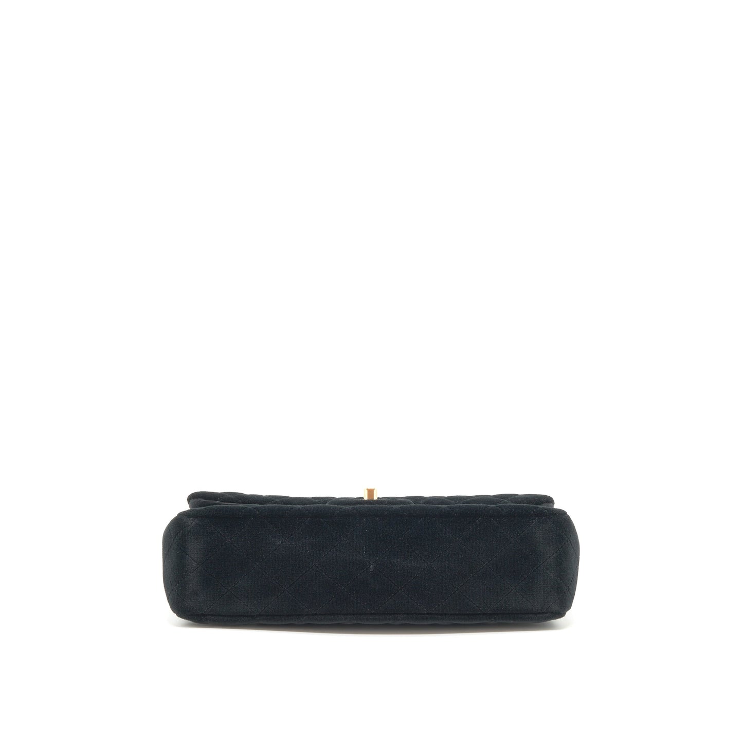 Chanel Velvet Medium Classic Double Flap Bag Velvet Black L