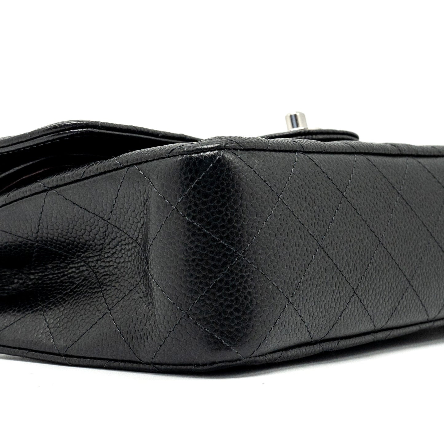 Chanel Small Classic Double Flap Bag Caviar Black  (microchip)