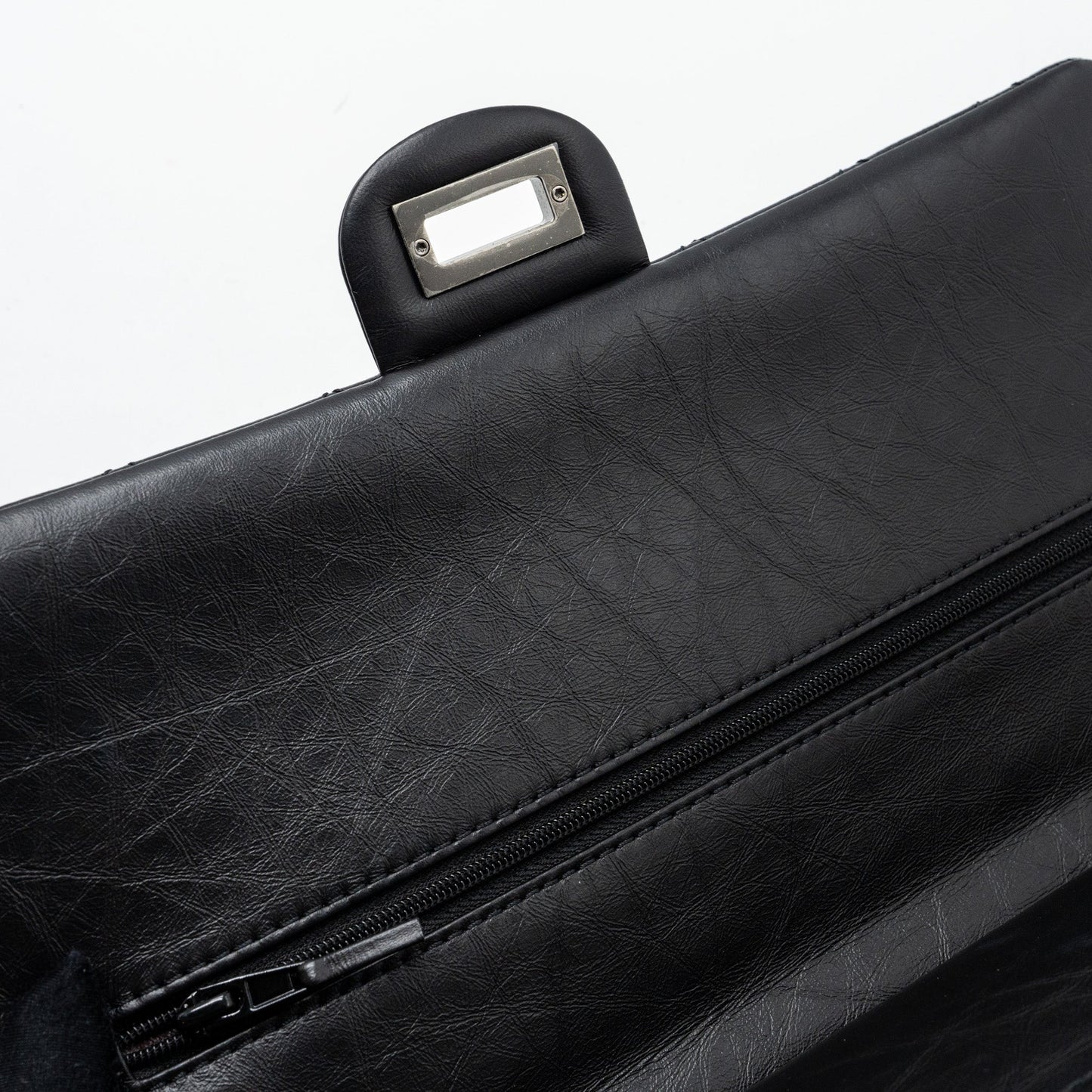 Chanel Large 2.55 Reissue Flap Bag Aged Calfskin Black Ruthenium Hardware (microchip)