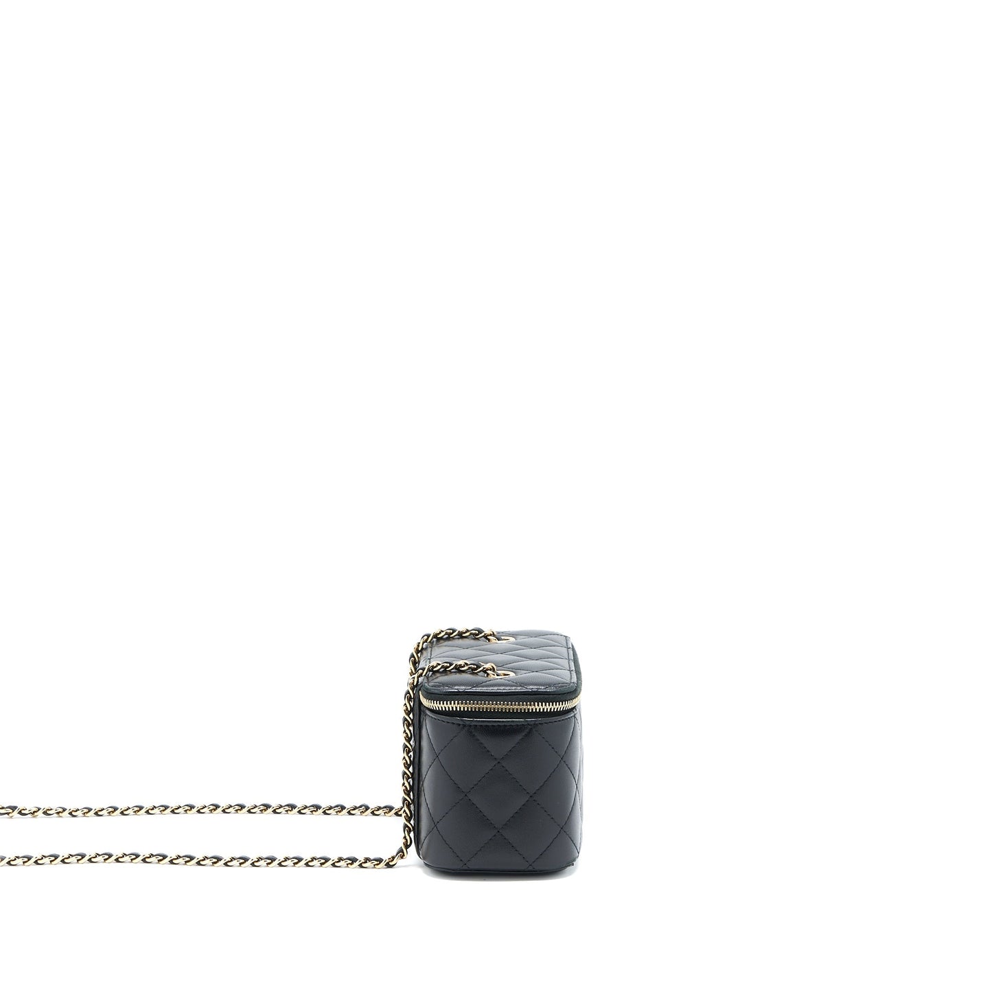 Chanel Long Vanity With Chain Lambskin Black L