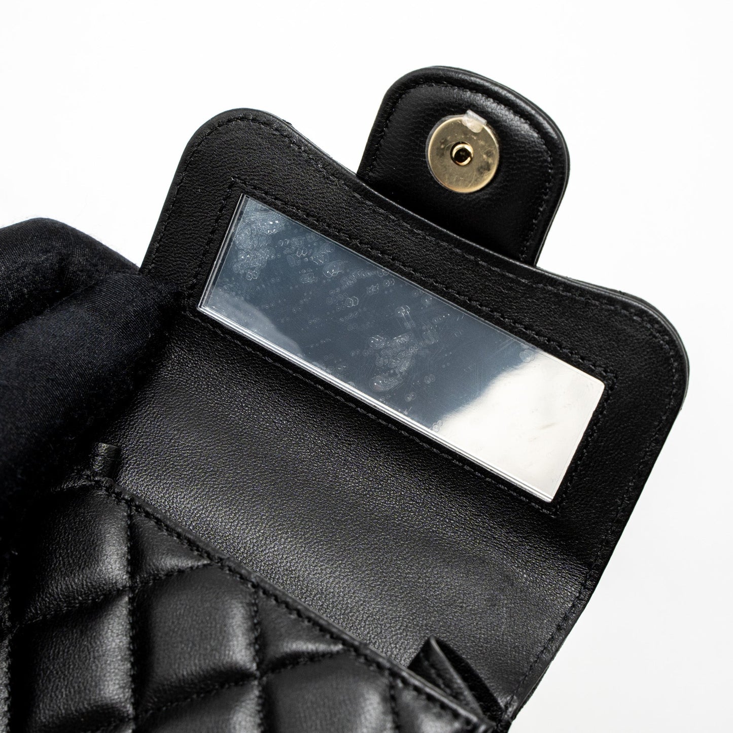 Chanel Top Handle Mini Flap Bag Lambskin Black L (Microchip)