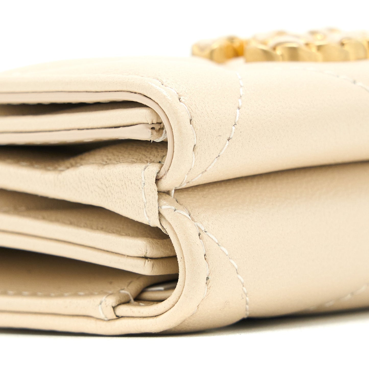 Chanel 19 Flap Compact Wallet Lambskin Beige