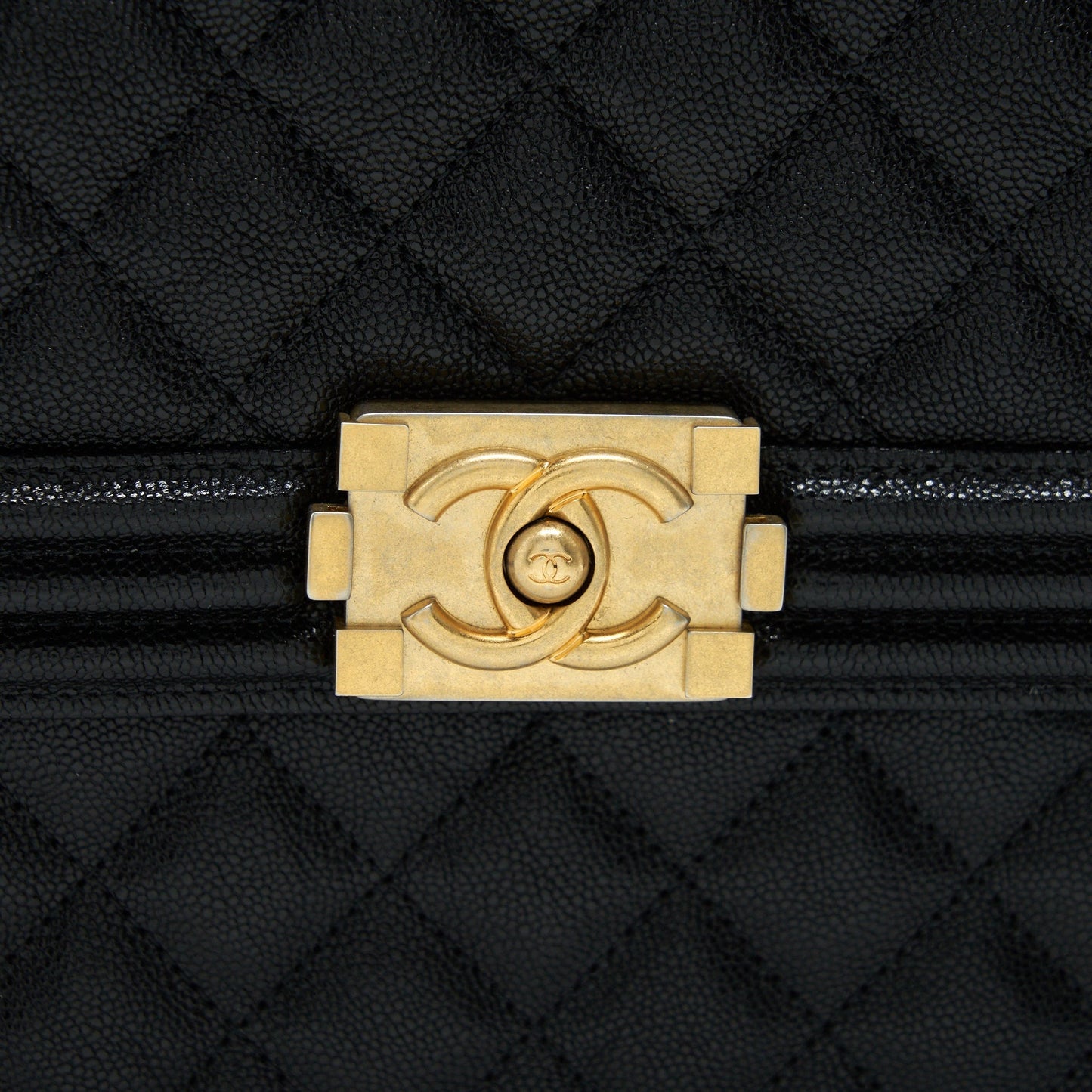 Chanel Vertical Boy Bag Carviar large Black