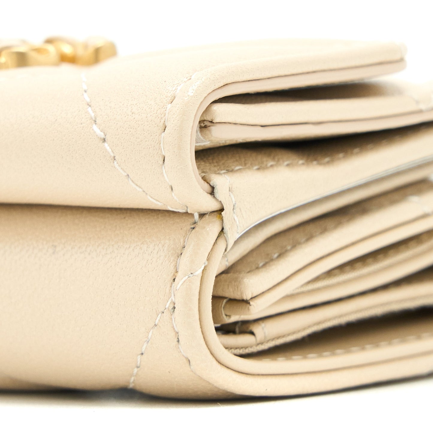Chanel 19 Flap Compact Wallet Lambskin Beige