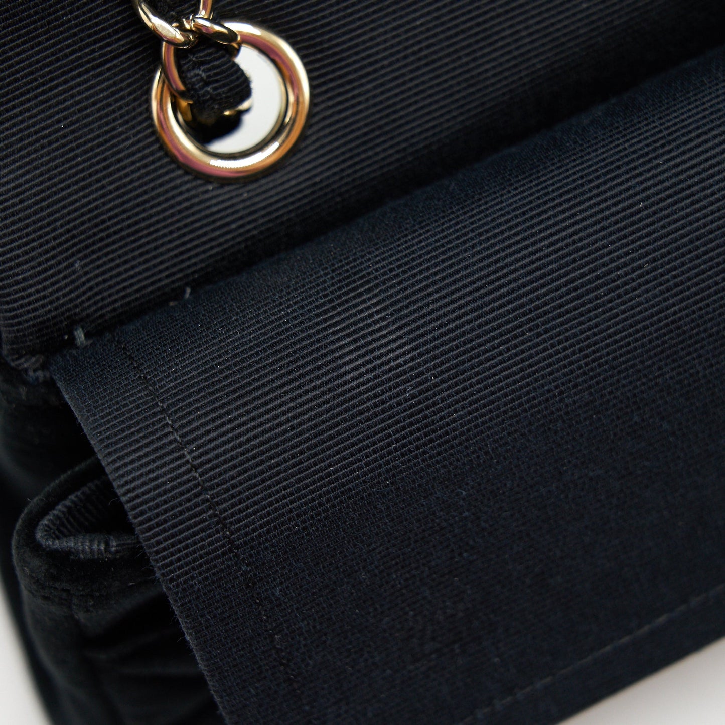 Chanel Velvet Medium Classic Double Flap Bag Velvet Black L