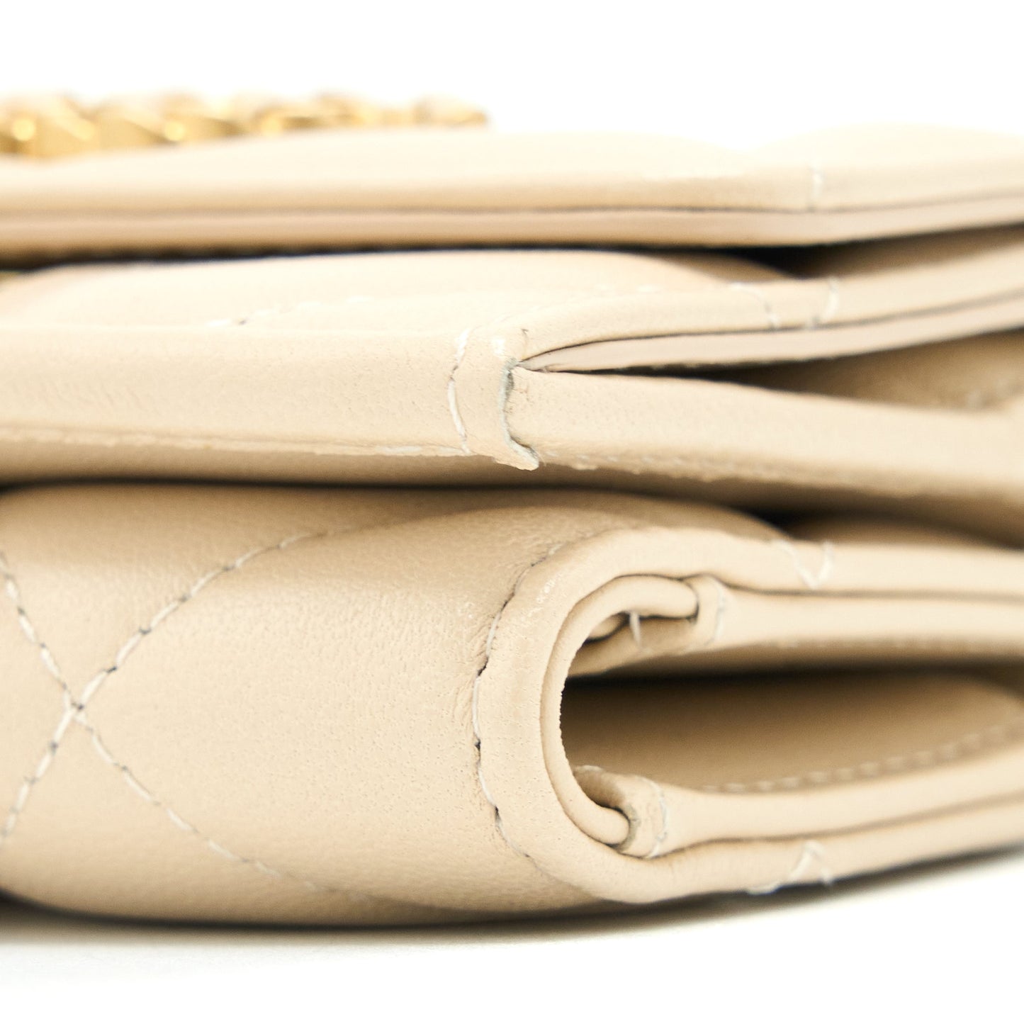 Chanel 19 Flap Compact Wallet Lambskin Beige