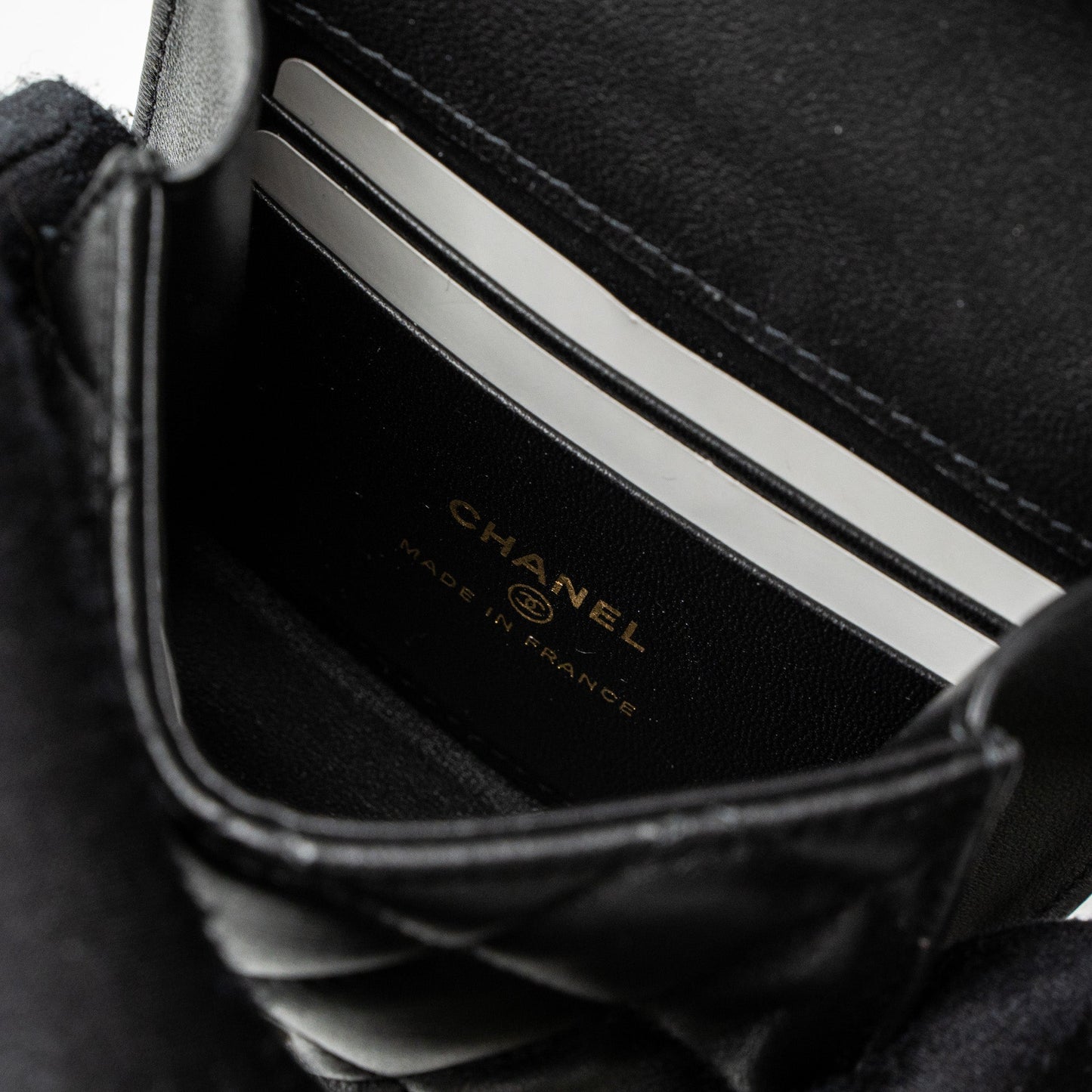 Chanel Top Handle Mini Flap Bag Lambskin Black L (Microchip)