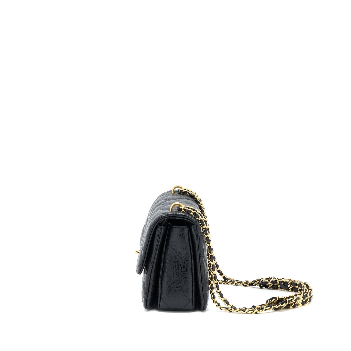 Chanel 22K Coco First Flap Bag Grained Calfskin Black (Microchip)
