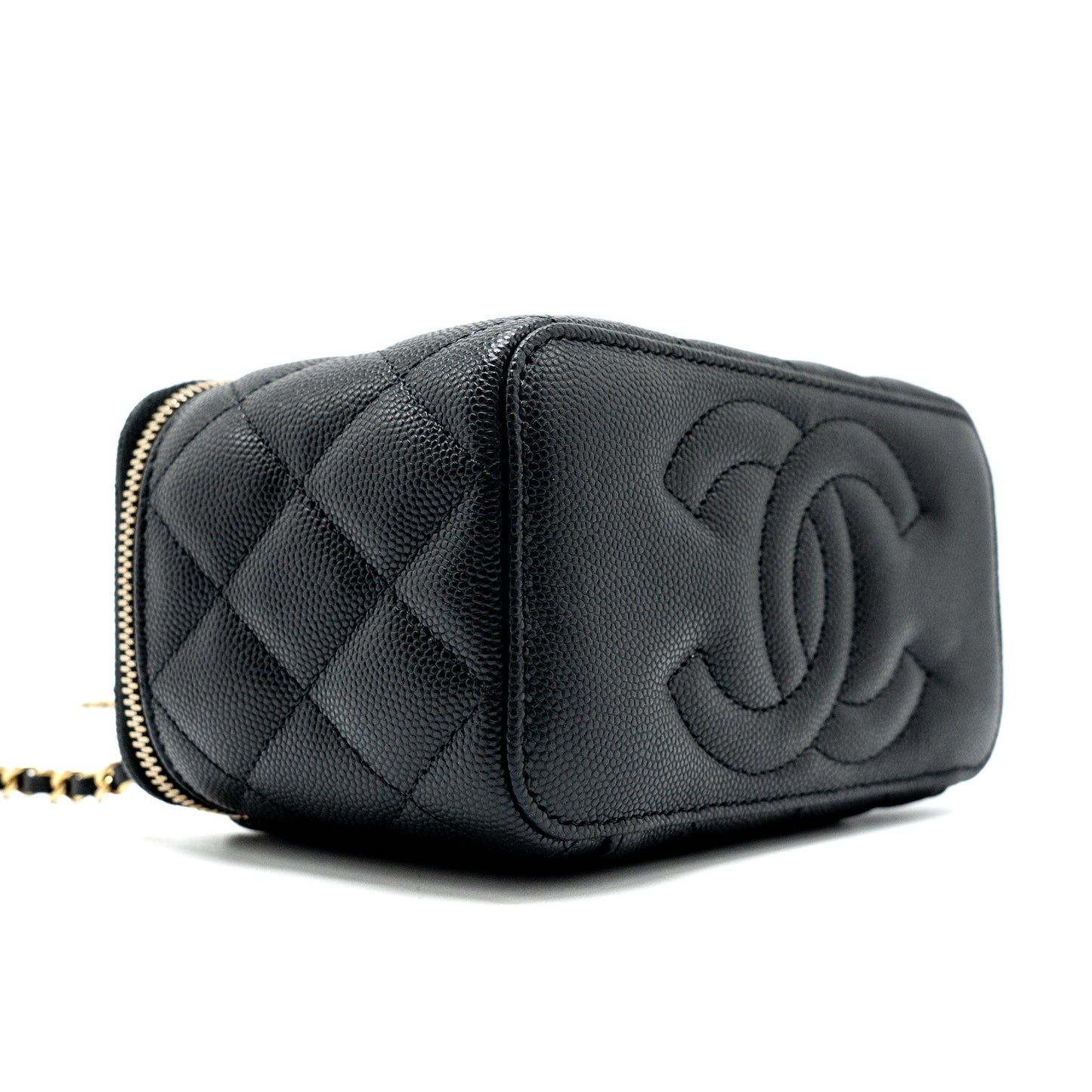 Chanel Long Vanity with Chain Caviar Black L (Microchip)