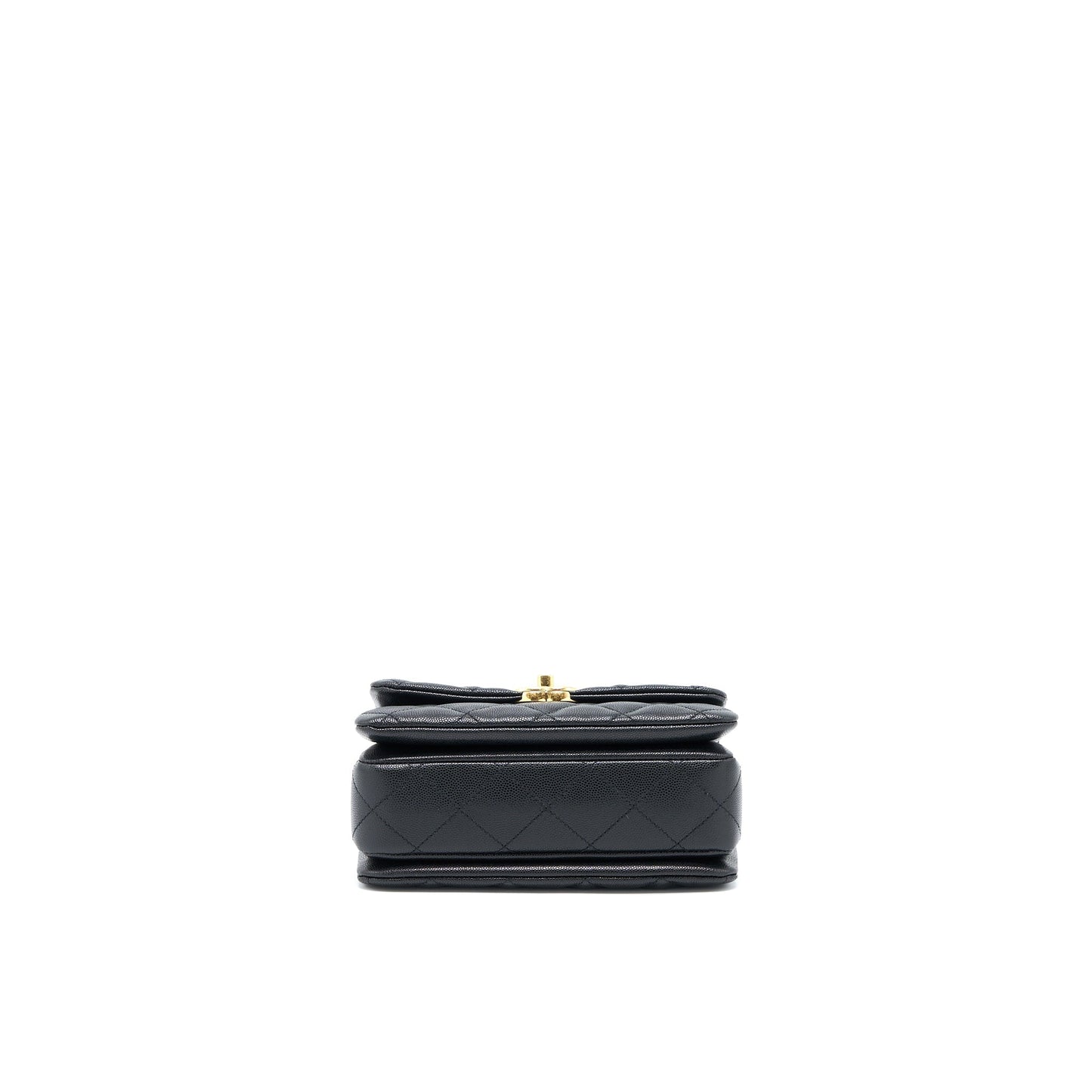 Chanel 22K Coco First Flap Bag Grained Calfskin Black (Microchip)