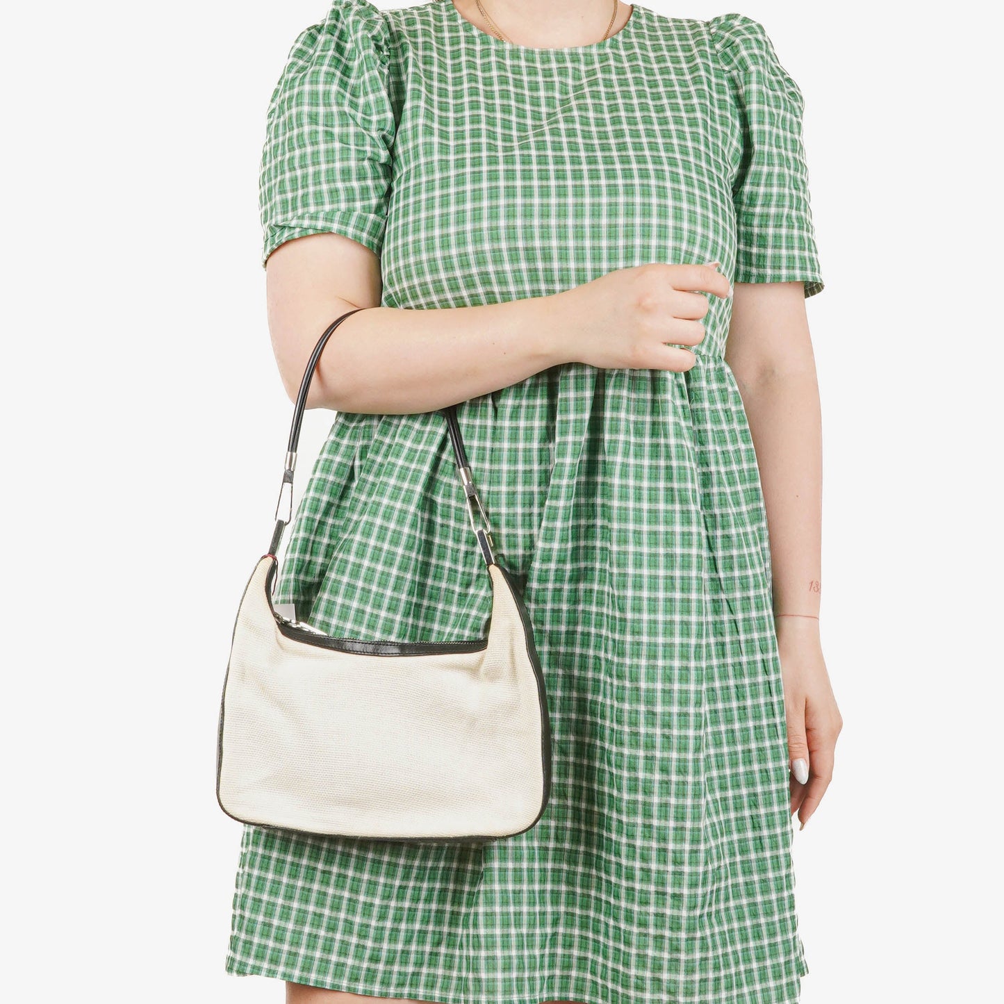 Gucci GG Bi-Colour Woven Shoulder Hobo Bag
