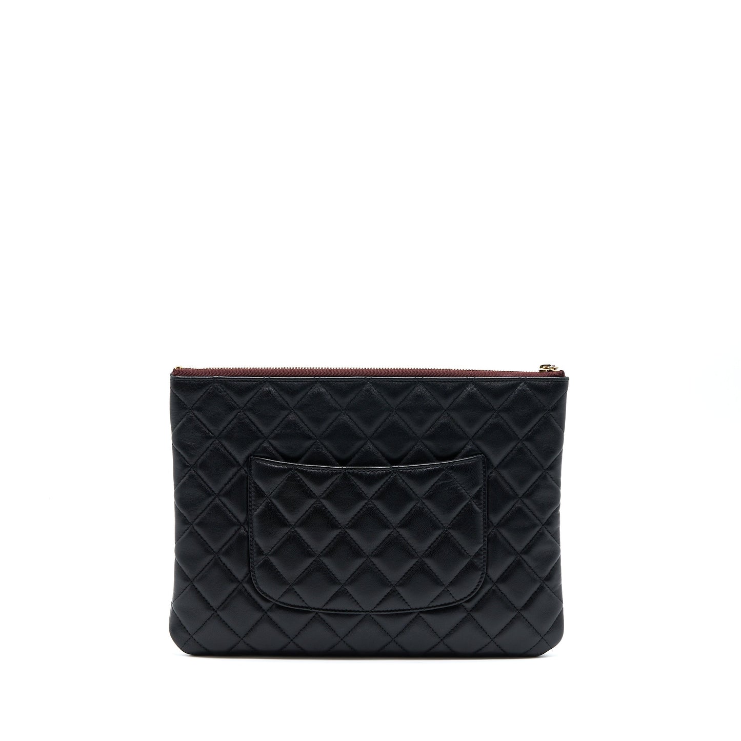 Chanel O Case Pouch Lambskin Black L