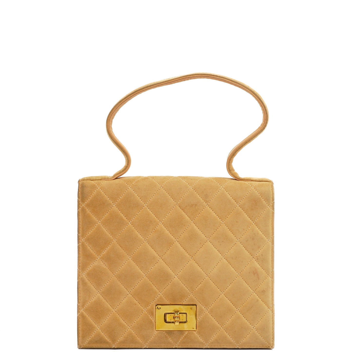 Chanel Mademoiselle Flap Bag Beige Suede 24K Gold-Plated Hardware