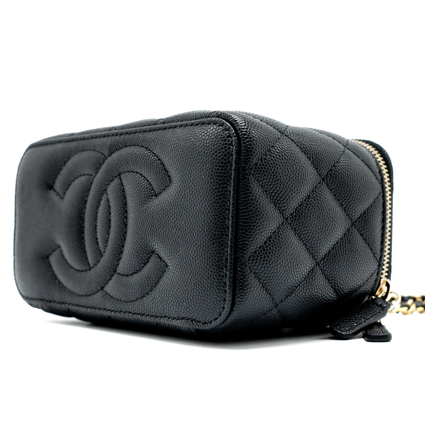 Chanel Long Vanity with Chain Caviar Black L (Microchip)