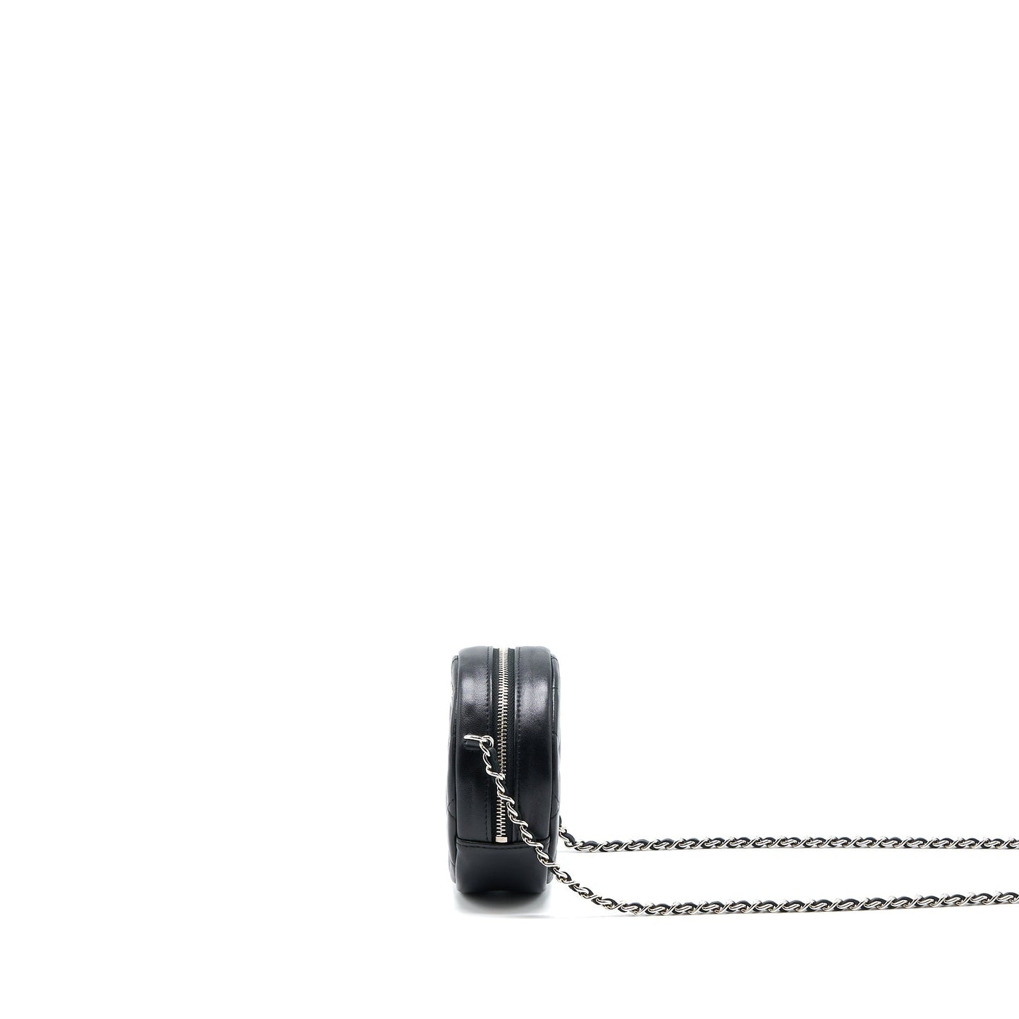Chanel Round Clutch With Chain Lambskin Black