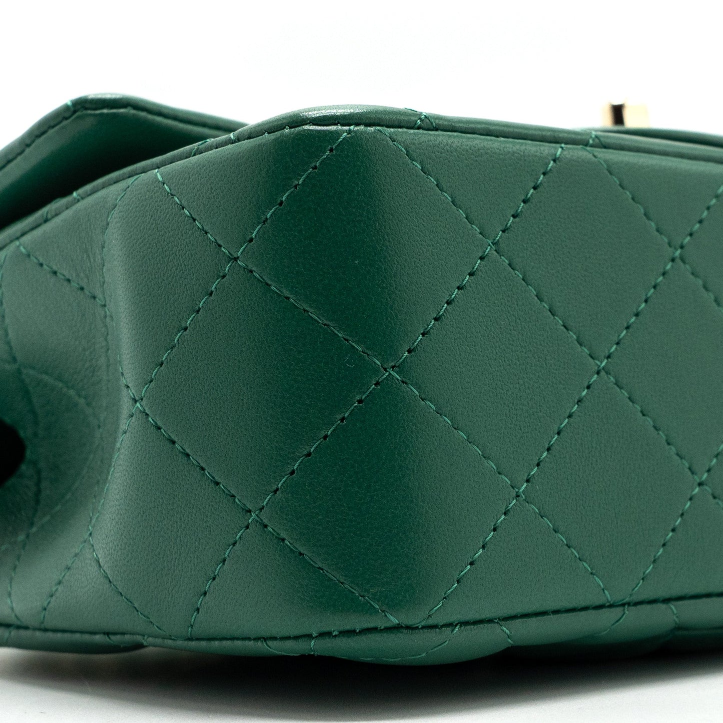 Chanel Top Handle Mini Flap Bag with Chain Lambskin Green L (Microchip)
