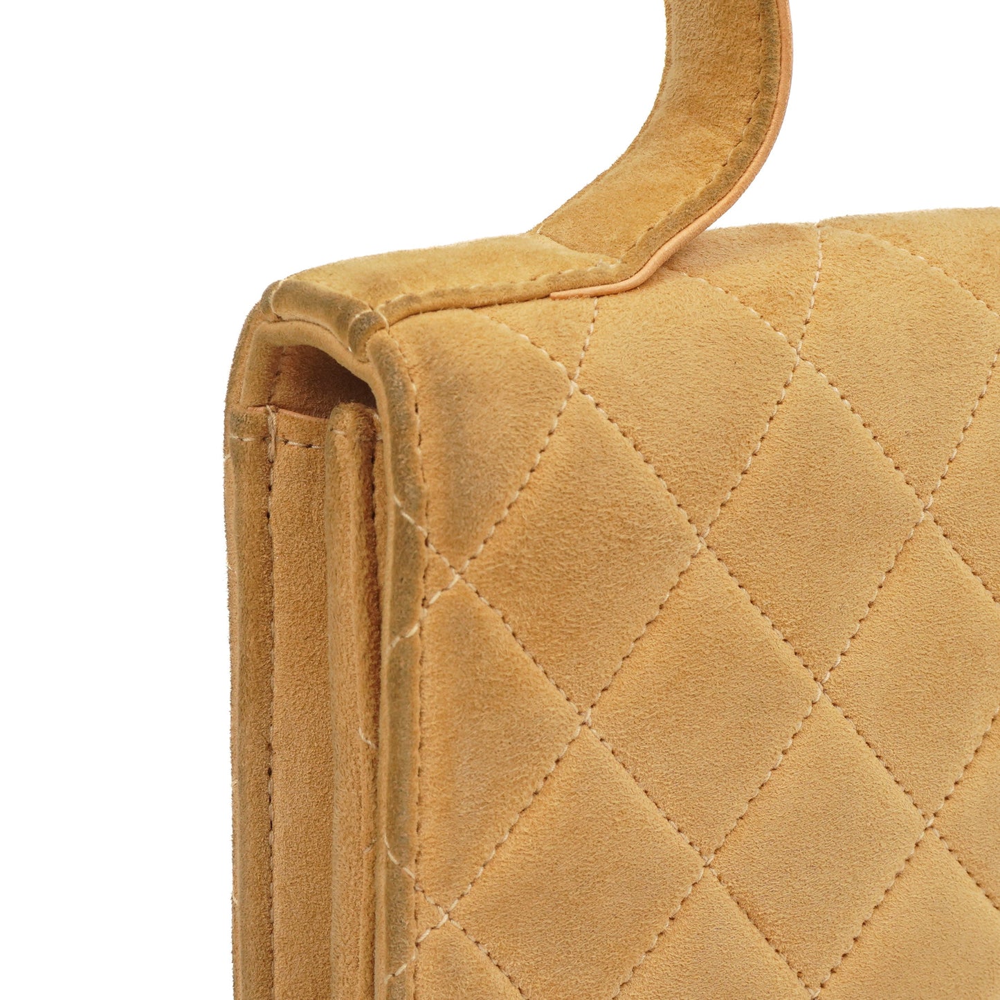 Chanel Mademoiselle Flap Bag Beige Suede 24K Gold-Plated Hardware