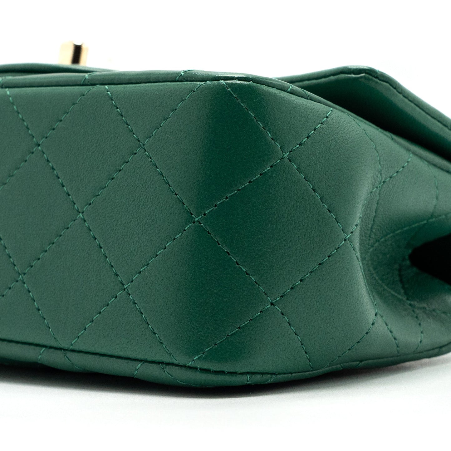Chanel Top Handle Mini Flap Bag with Chain Lambskin Green L (Microchip)