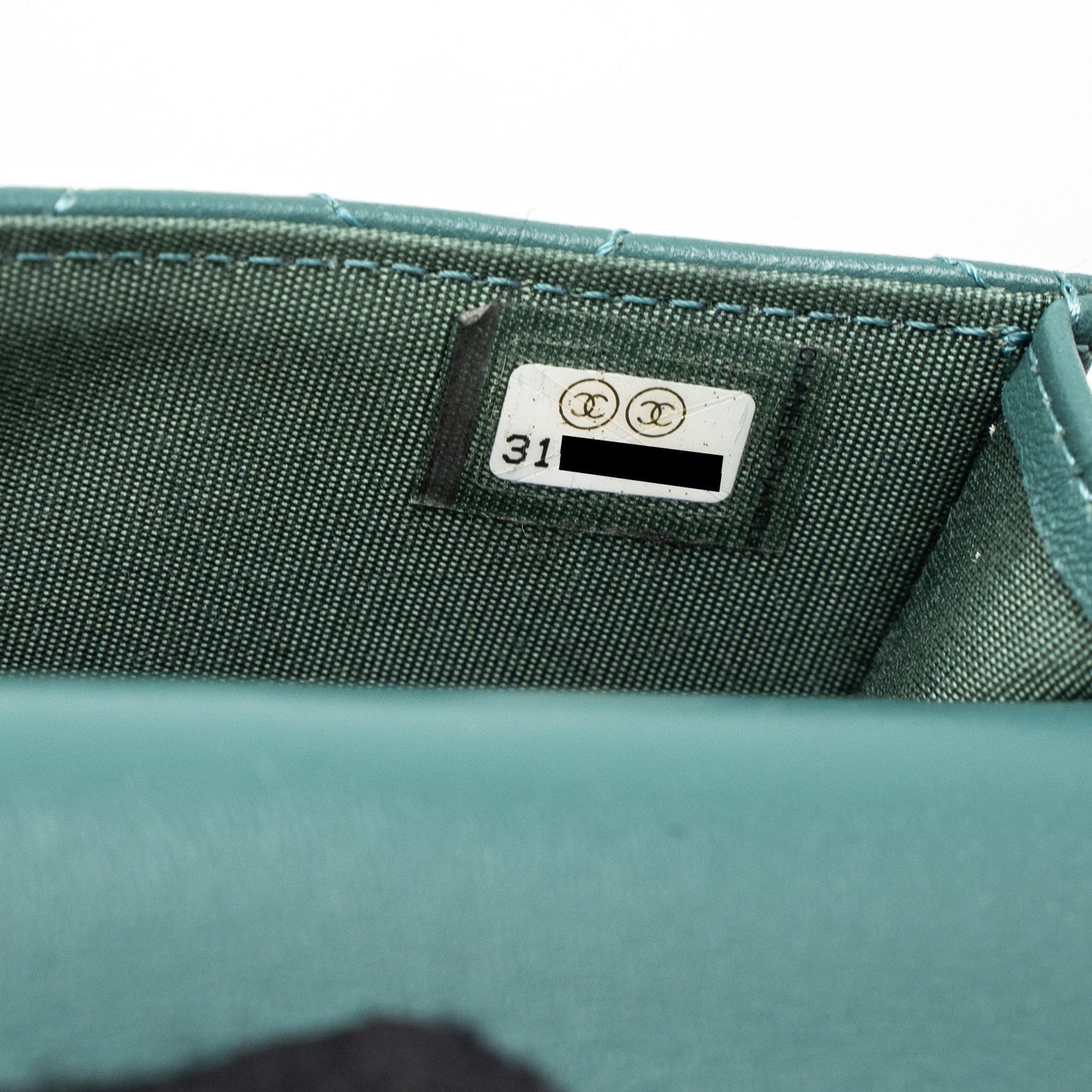 Chanel Mini Top Handle Flap Bag Lambskin Green Brushed
