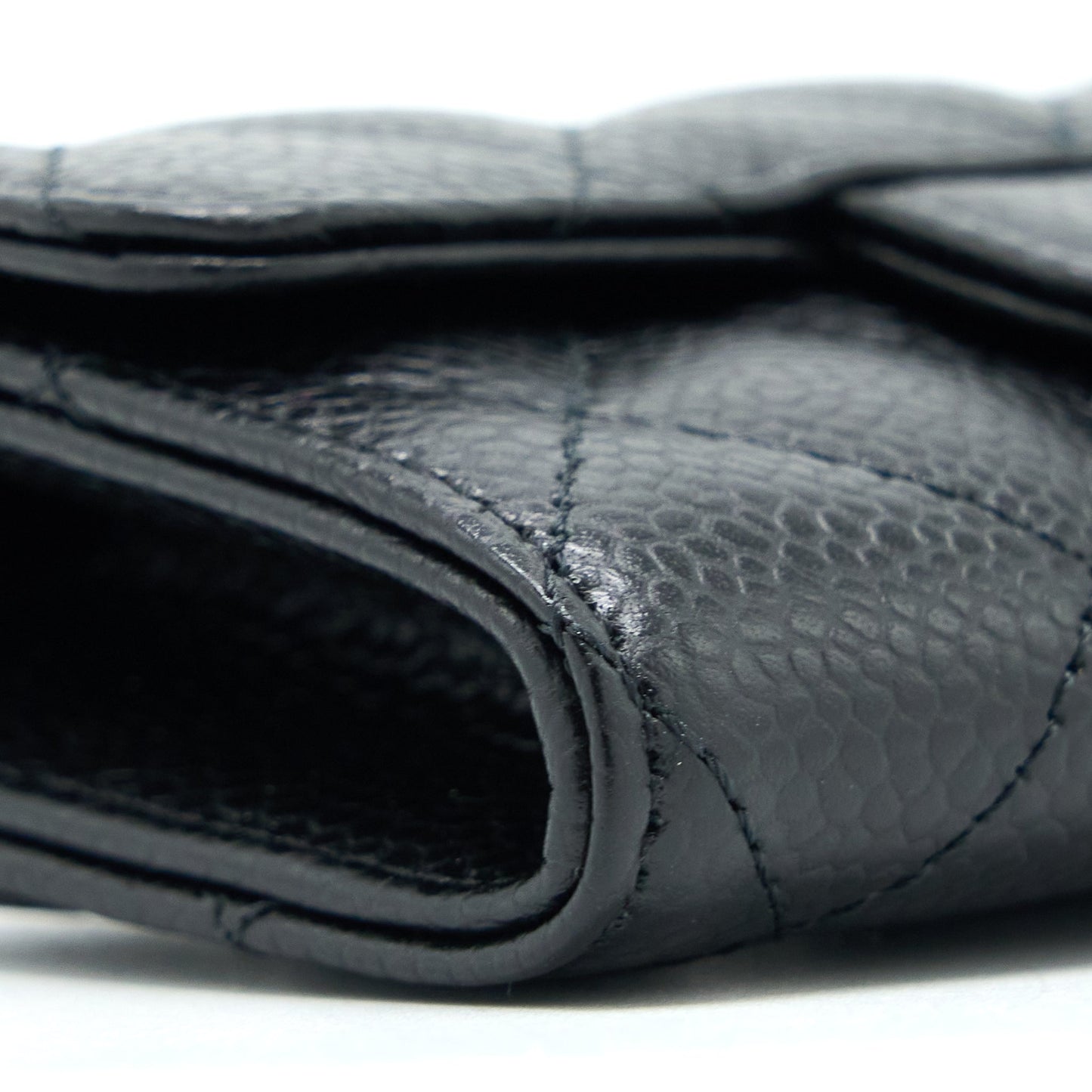 Chanel Classic Quilted Flap Card Holder Caviar Black  (Microchip)