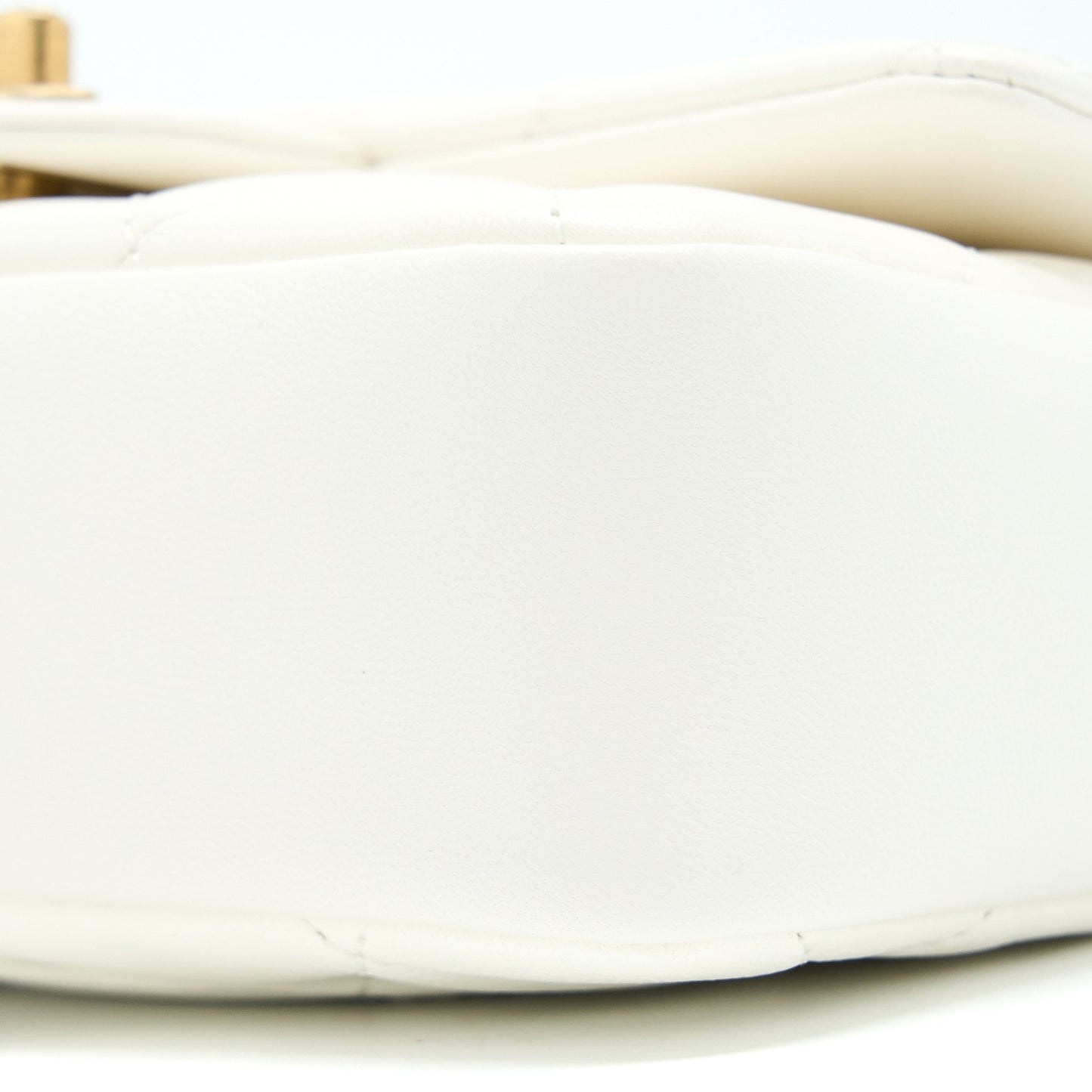 Chanel Quilted Flap Bag With Heart Charm Chain Lambskin White (Microchip)