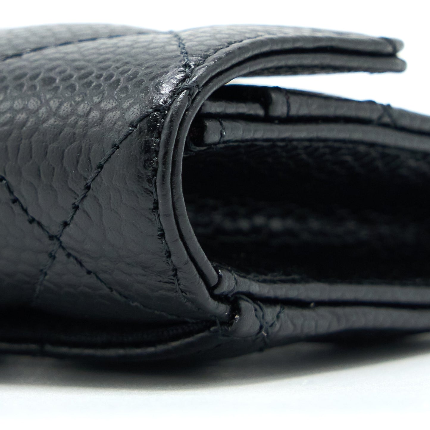 Chanel Classic Quilted Flap Card Holder Caviar Black  (Microchip)