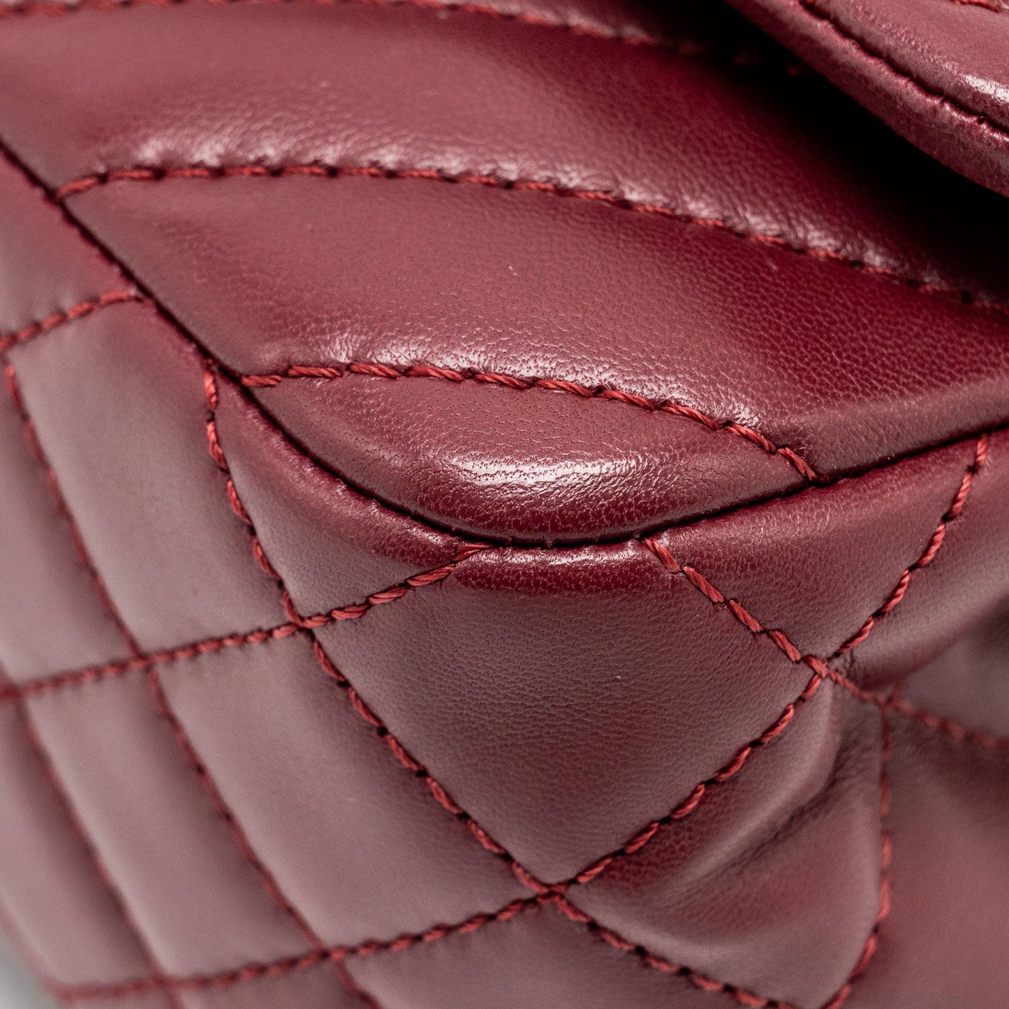 Chanel Chevron Flap bag Lambskin dark red