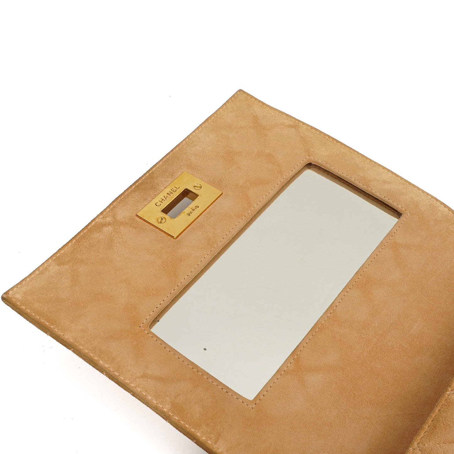 Chanel Mademoiselle Flap Bag Beige Suede 24K Gold-Plated Hardware