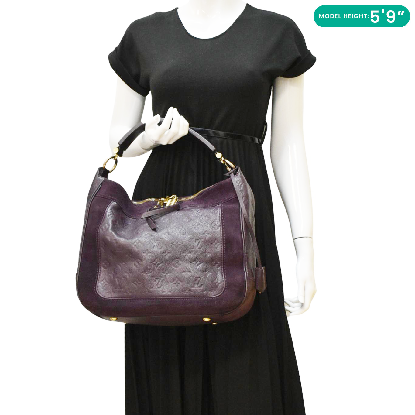 LOUIS VUITTON Audacie  MM Empreinte Leather Shoulder Bag Terre