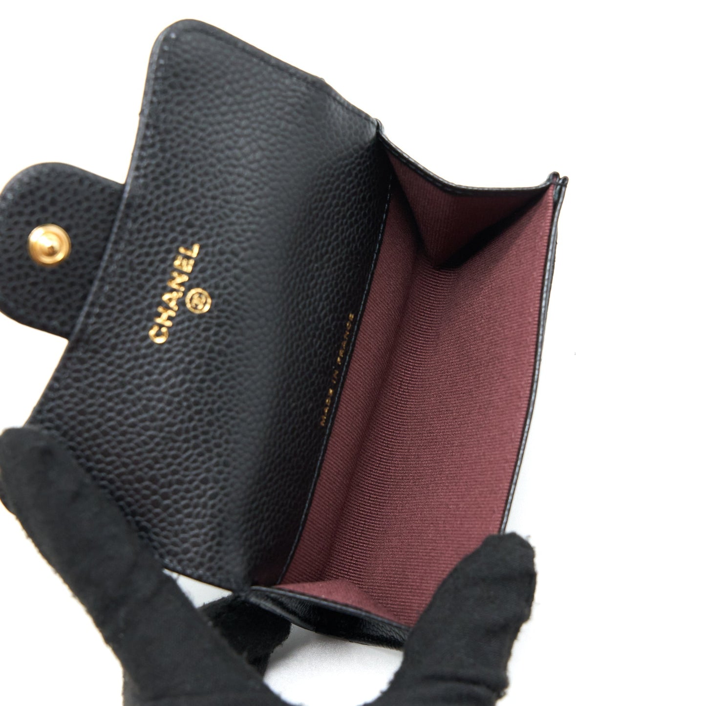 Chanel Classic Quilted Flap Card Holder Caviar Black  (Microchip)