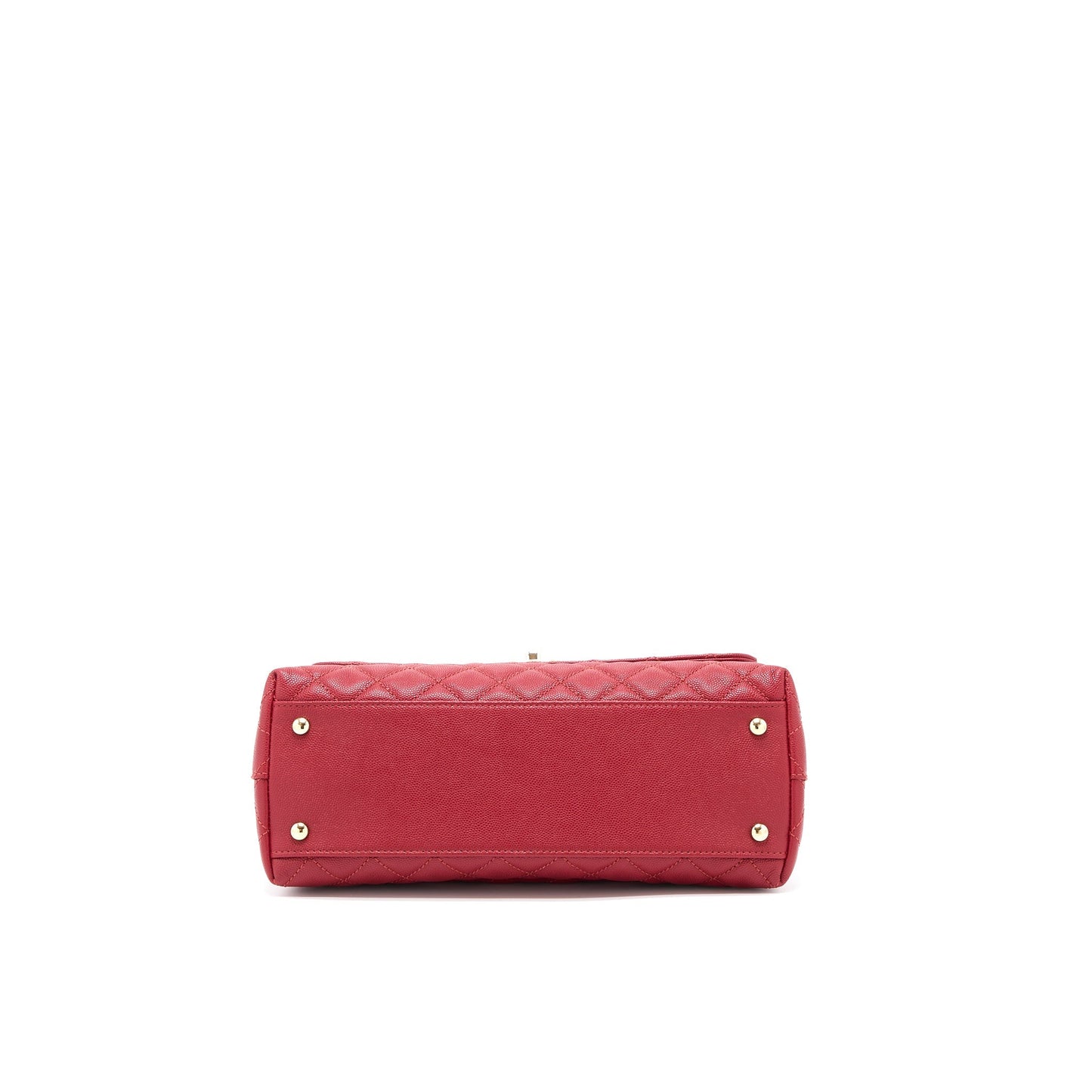 Chanel Medium Coco Handle Caviar Red L (Microchip)