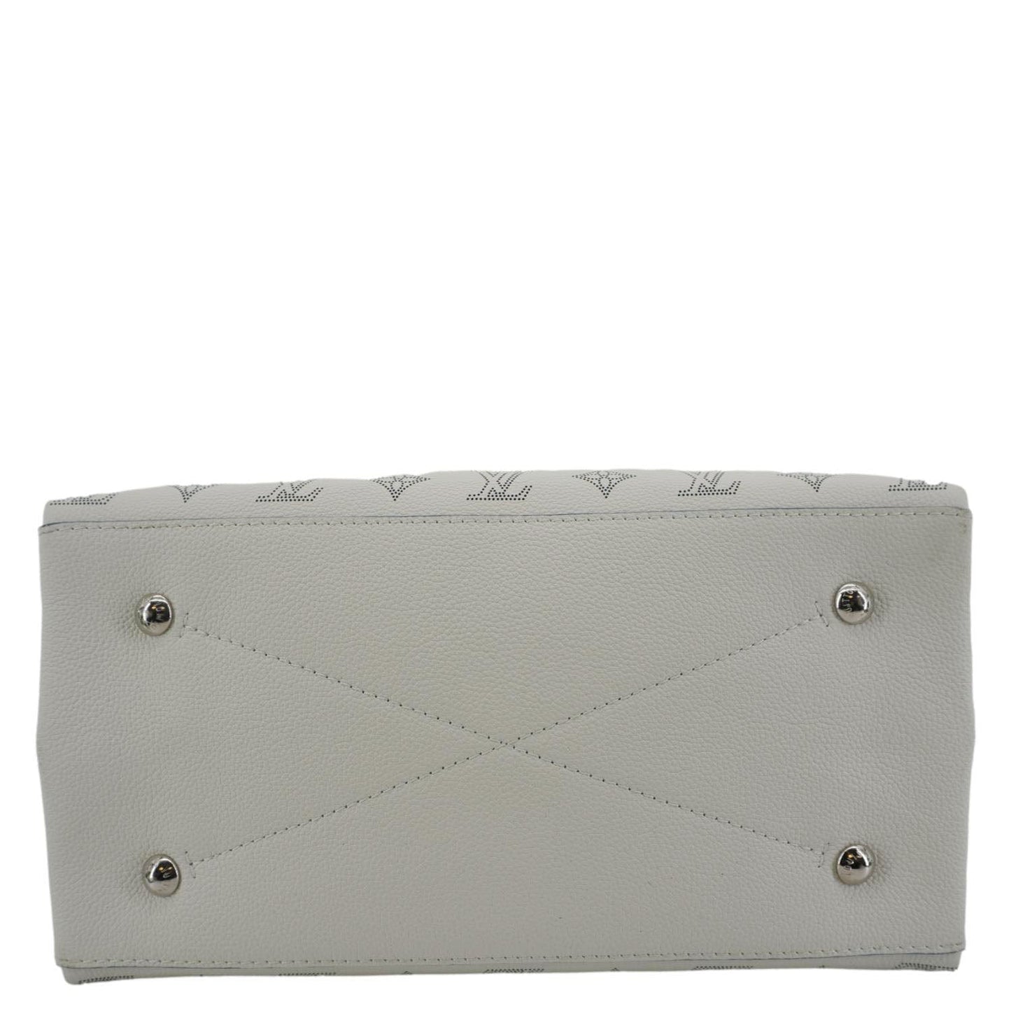 LOUIS VUITTON Carmel Mahina Leather Hobo Bag White