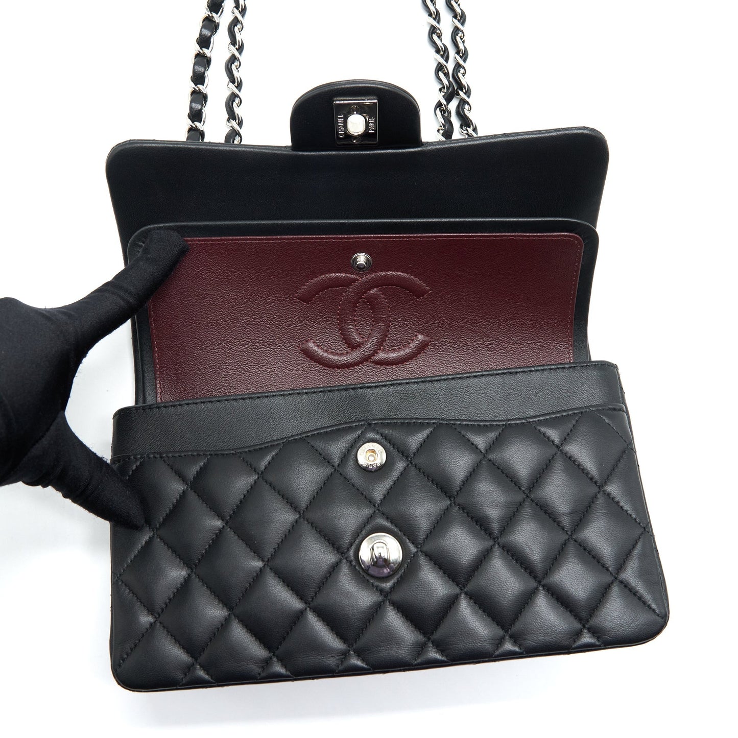 Chanel Small Classic Double Flap Bag Lambskin Black