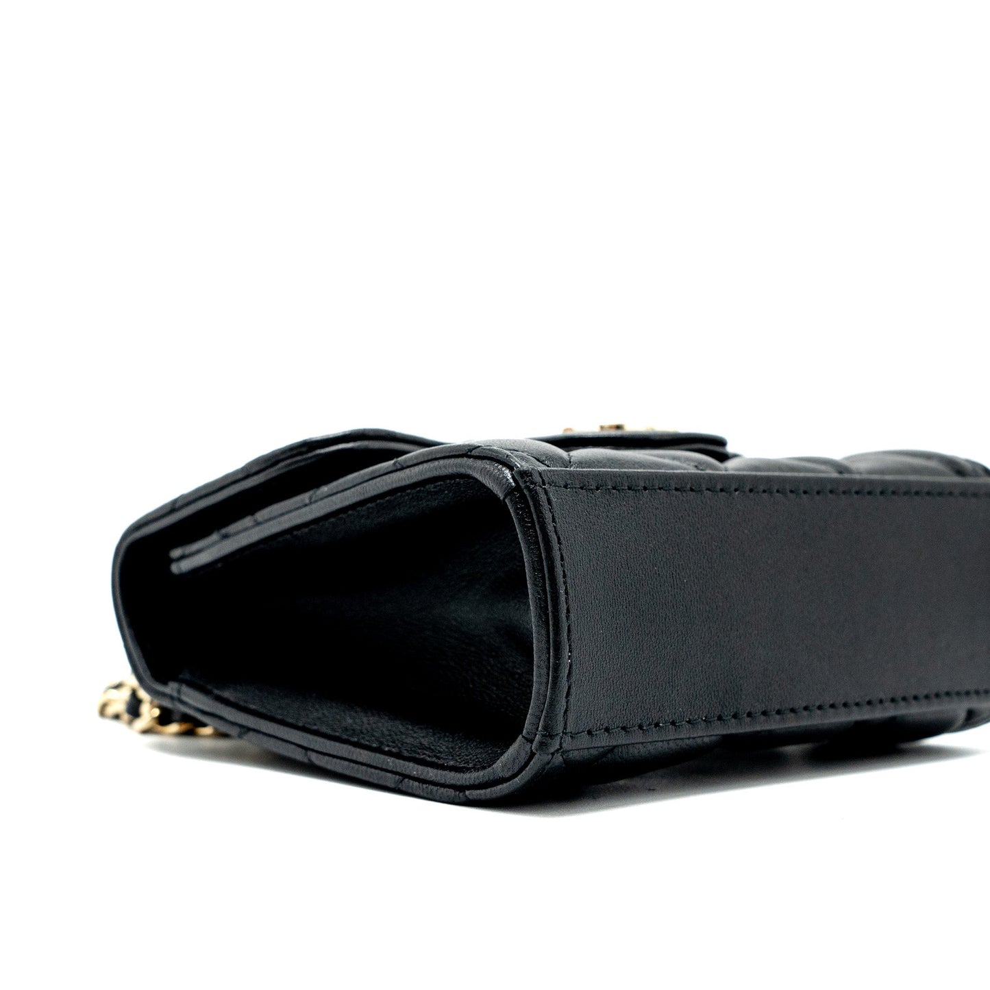 Chanel Top Handle Mini Flap Bag Lambskin Black L (Microchip)