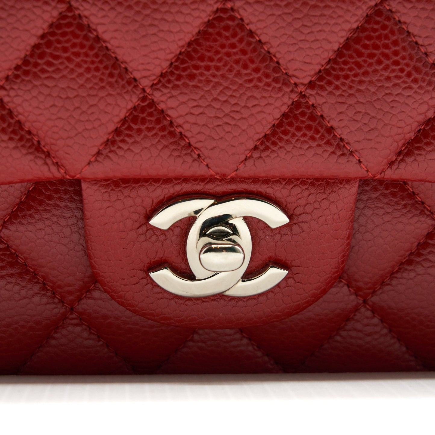 Chanel Medium Classic Double Flap Caviar Red