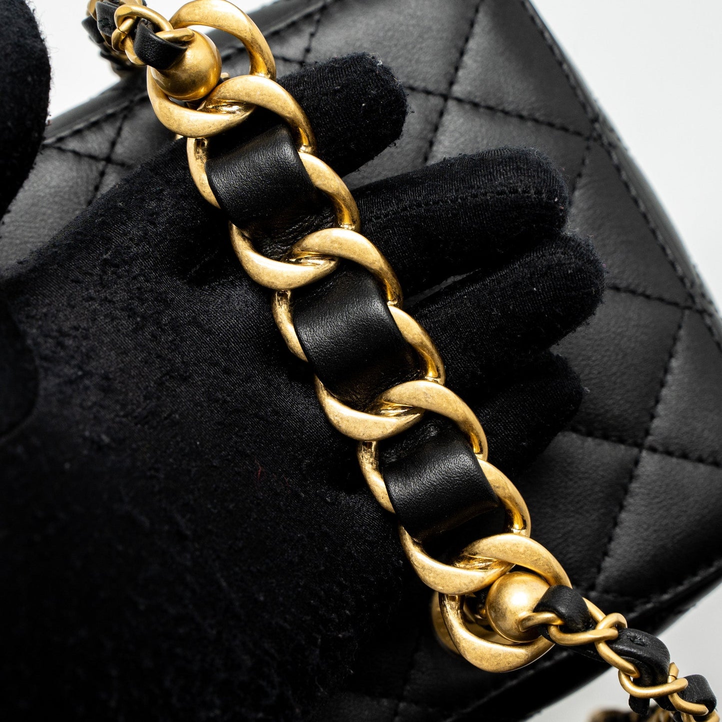 Chanel Top Handle Vanity Crossbody Bag Calfskin Black Brushed  (Microchip)