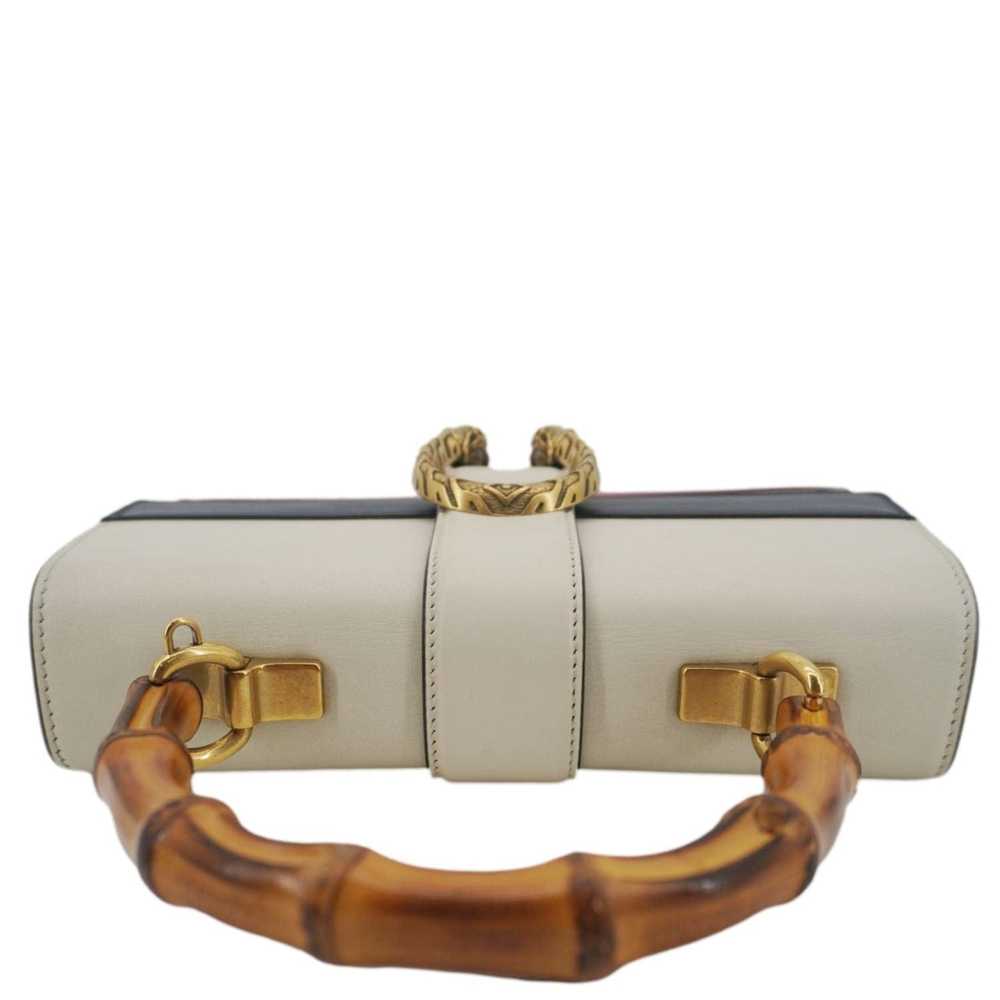 GUCCI Dionysus Bamboo Medium Leather Top Handle Shoulder Bag White 448075