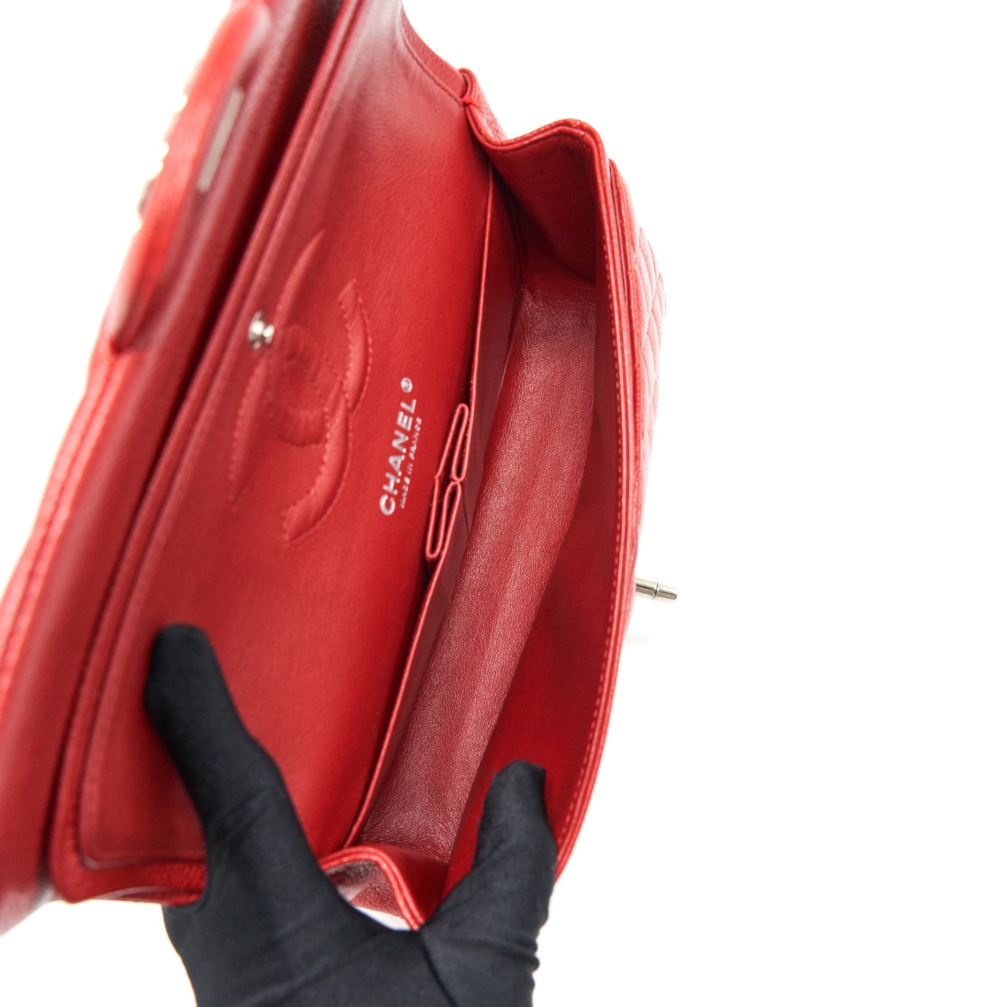 Chanel Medium Classic Double Flap Caviar Red