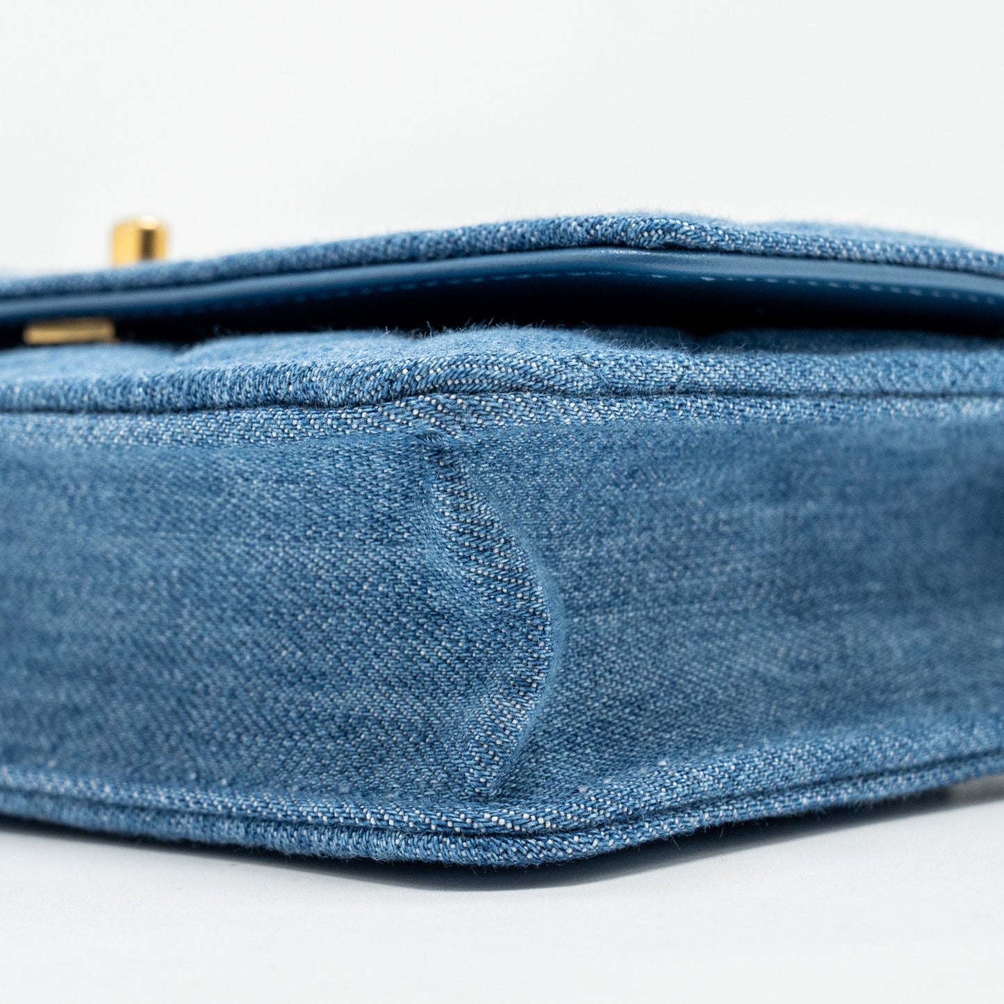 Chanel Pearl Crush Wallet on Chain Denim Blue  (Microchip)