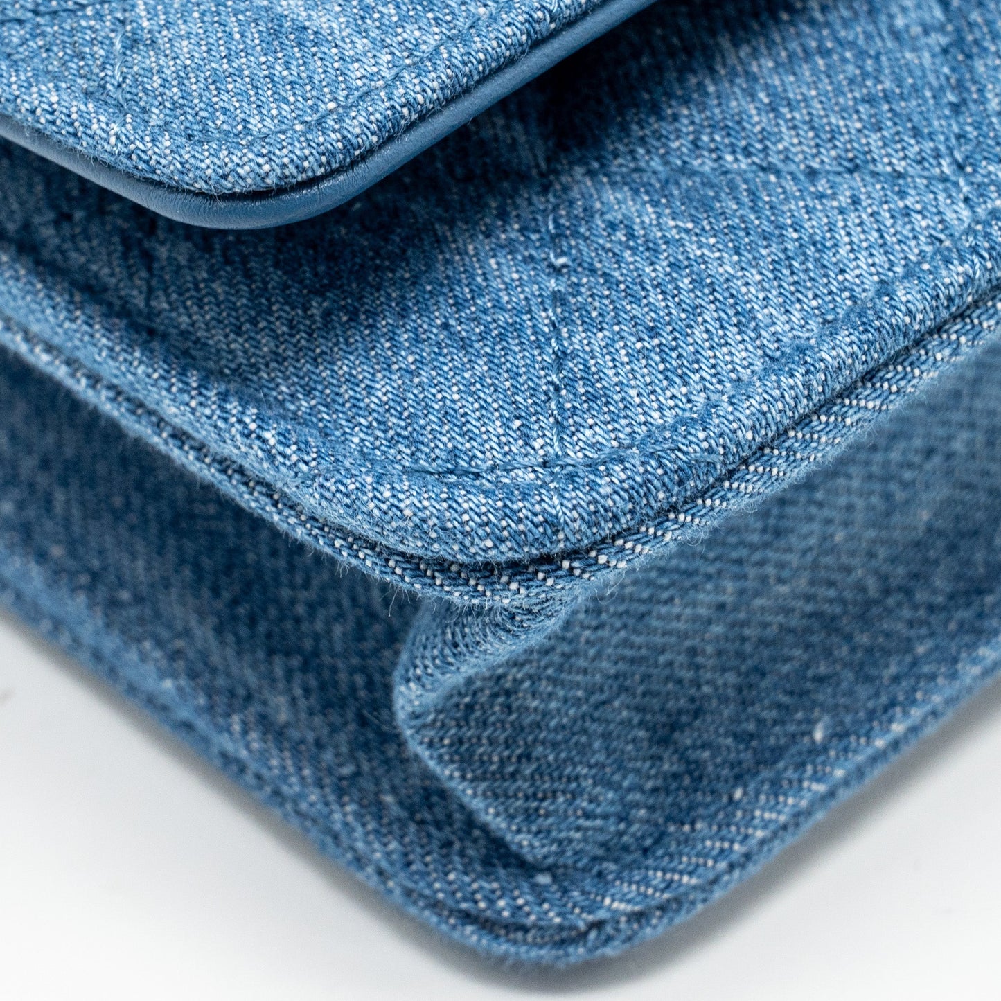 Chanel Pearl Crush Wallet on Chain Denim Blue  (Microchip)