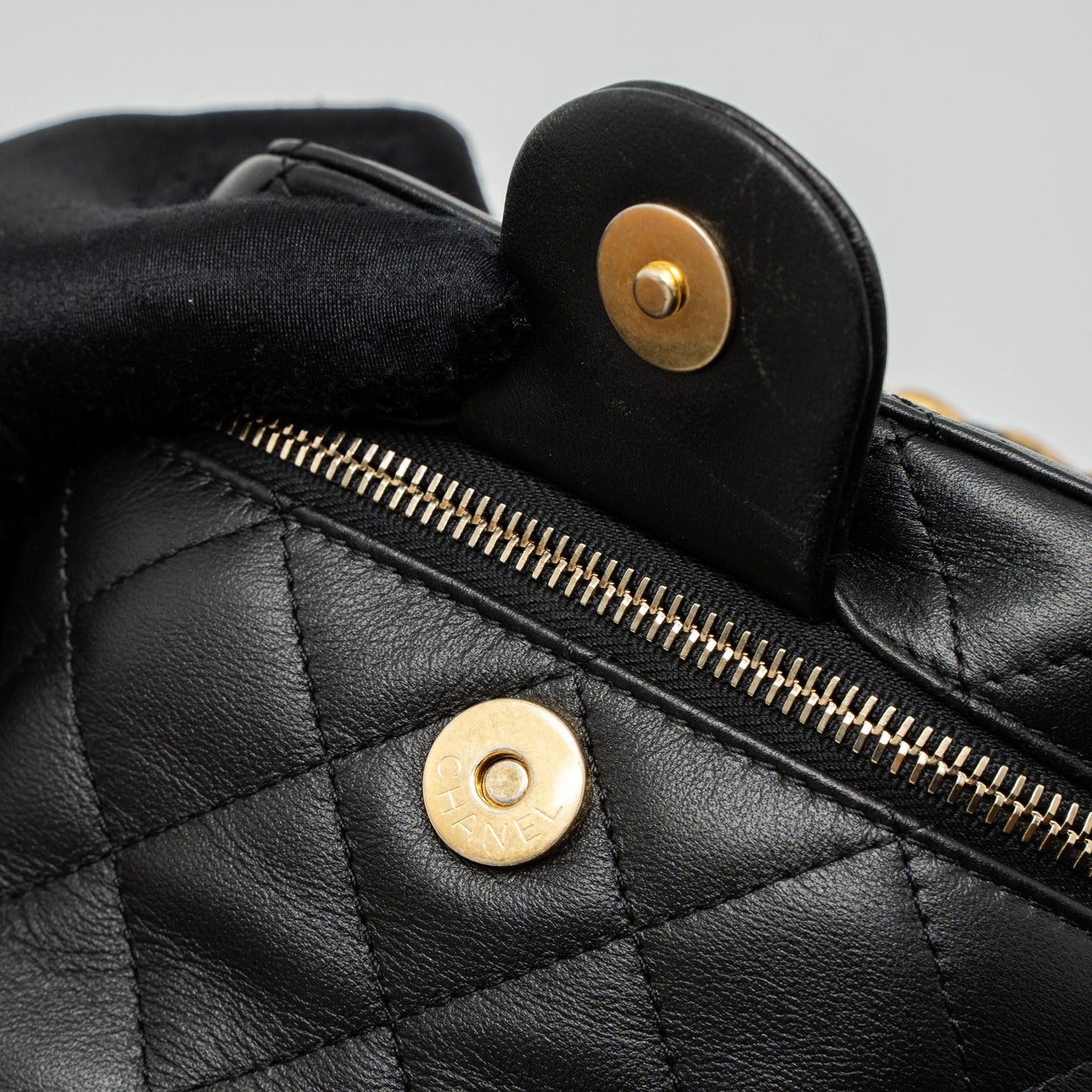 Chanel Top Handle Vanity Crossbody Bag Calfskin Black Brushed  (Microchip)