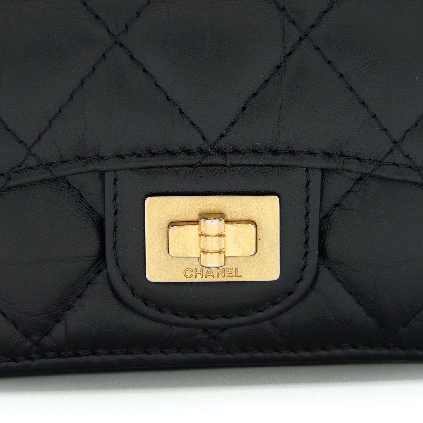 Chanel 2.55 Small Compact Wallet Black