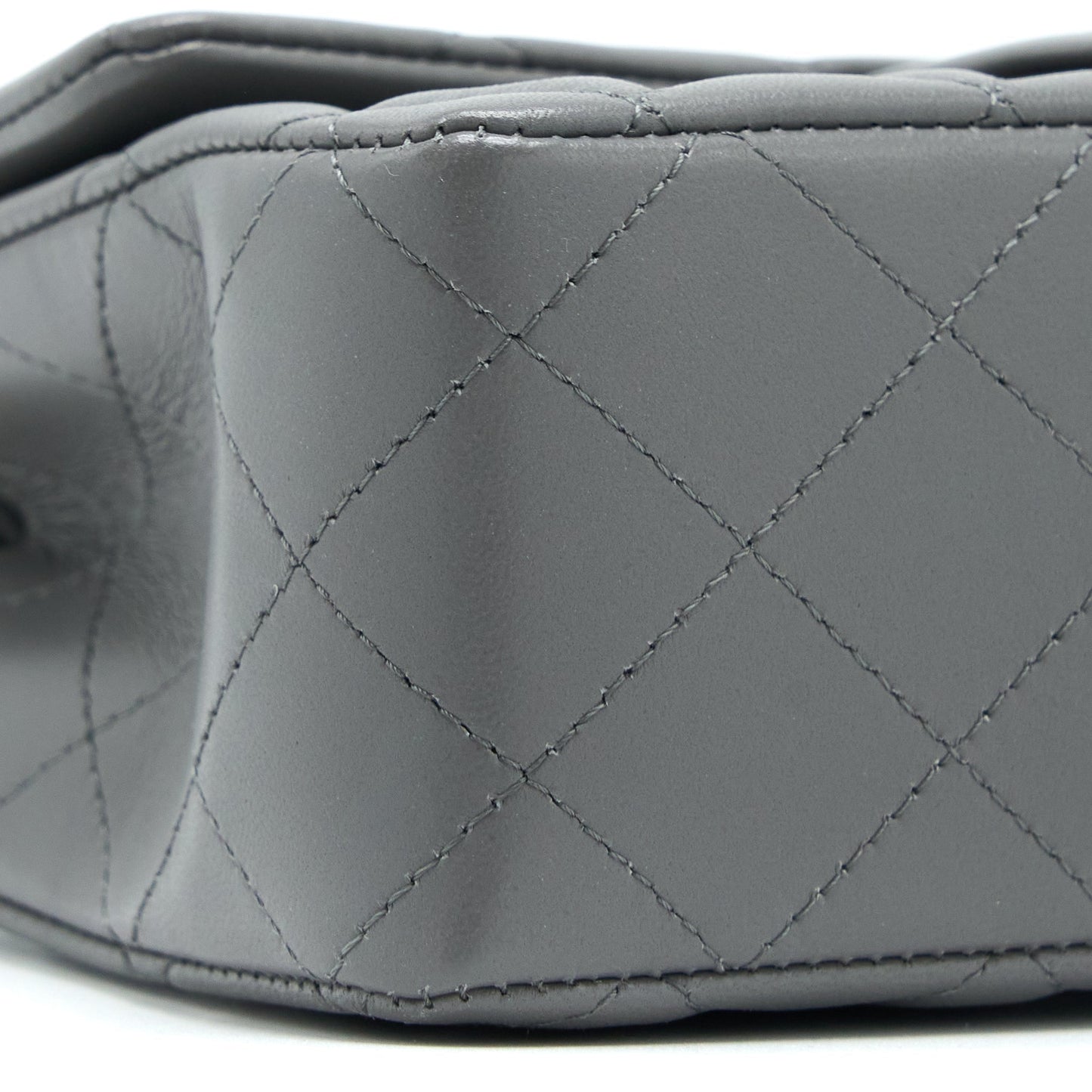 Chanel 22A Mini Rectangular Flap Bag Lambskin Grey L (Microchip)