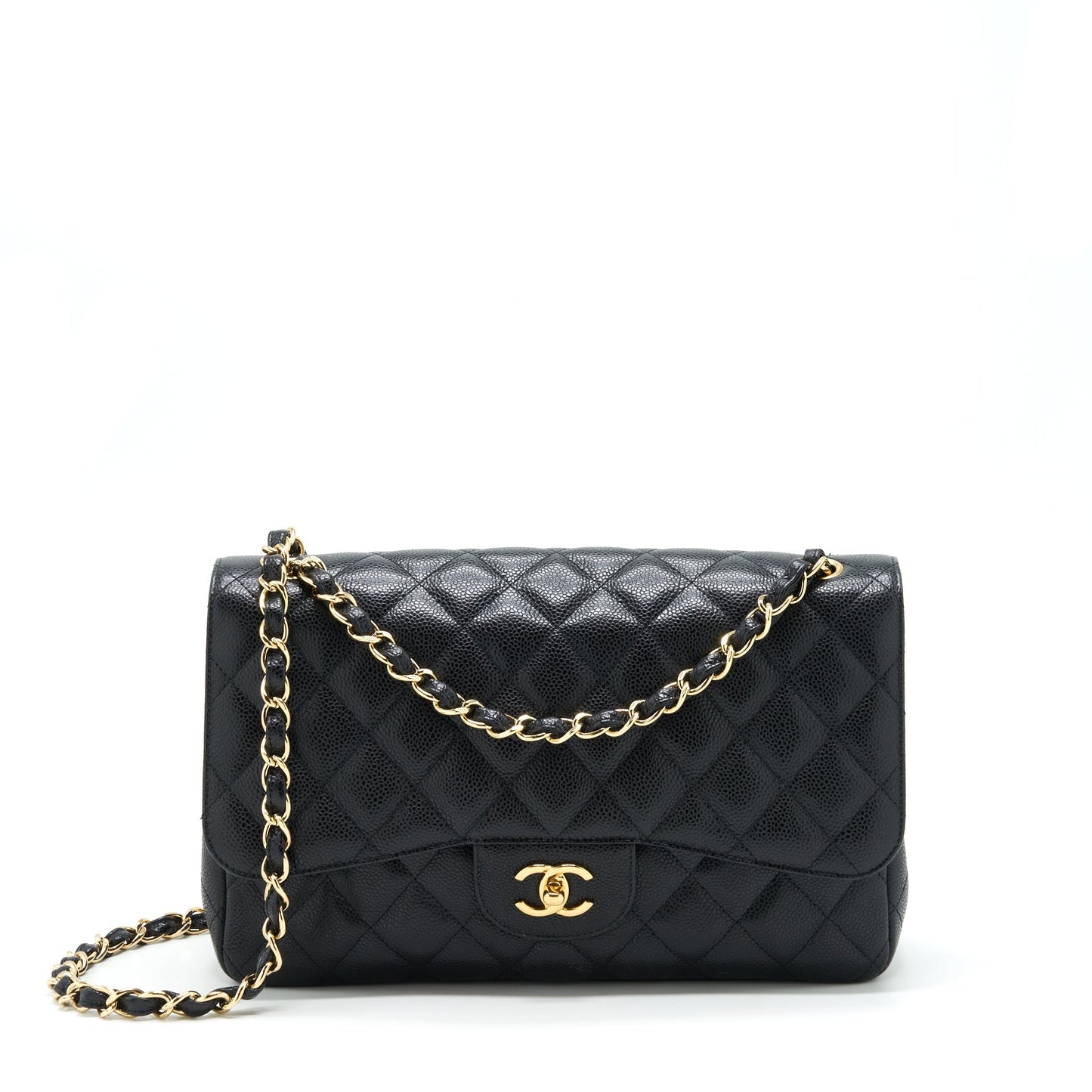 Chanel Classic Jumbo Double Flap Bag Caviar Black L