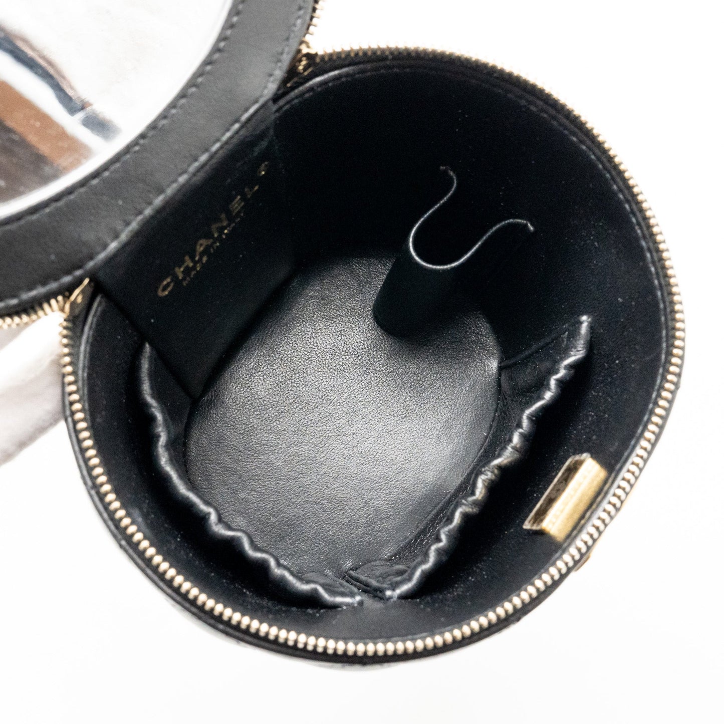 CHANEL Afternoon Tea Top Handle Vanity Case With Chain Lambskin Black  (Microchip)