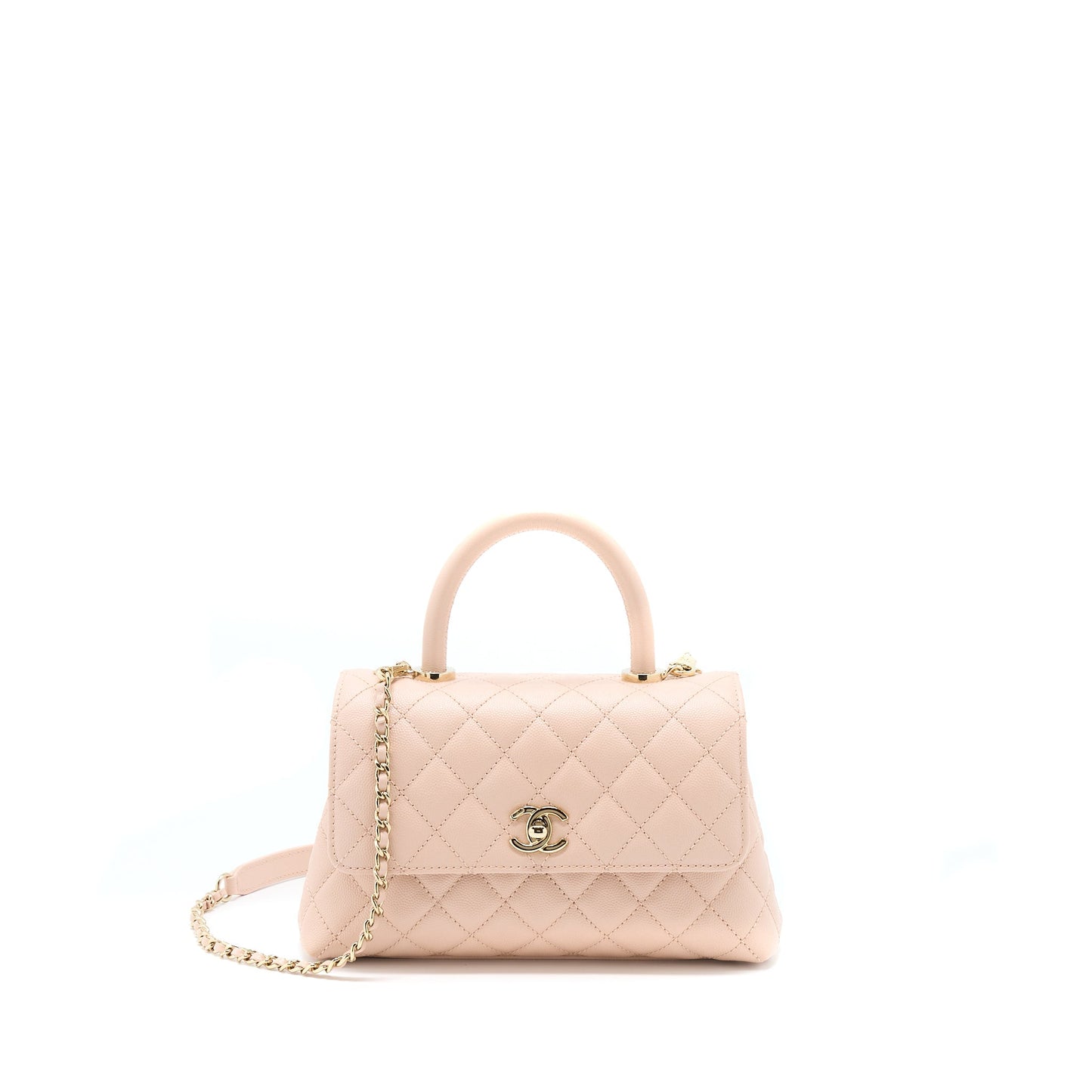 Chanel 21A Small Coco Handle Caviar ND022 Rose Clair / Light Pink L