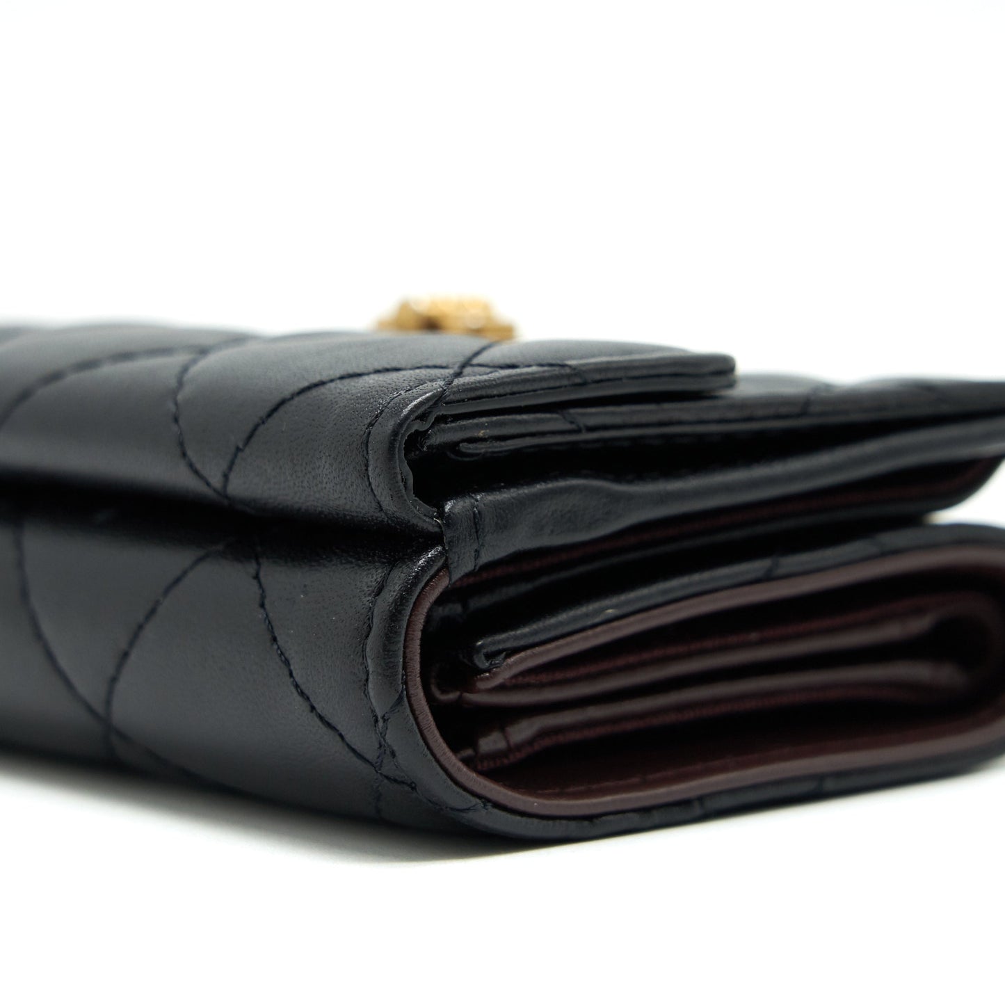 Chanel 2.55 Small Compact Wallet Black