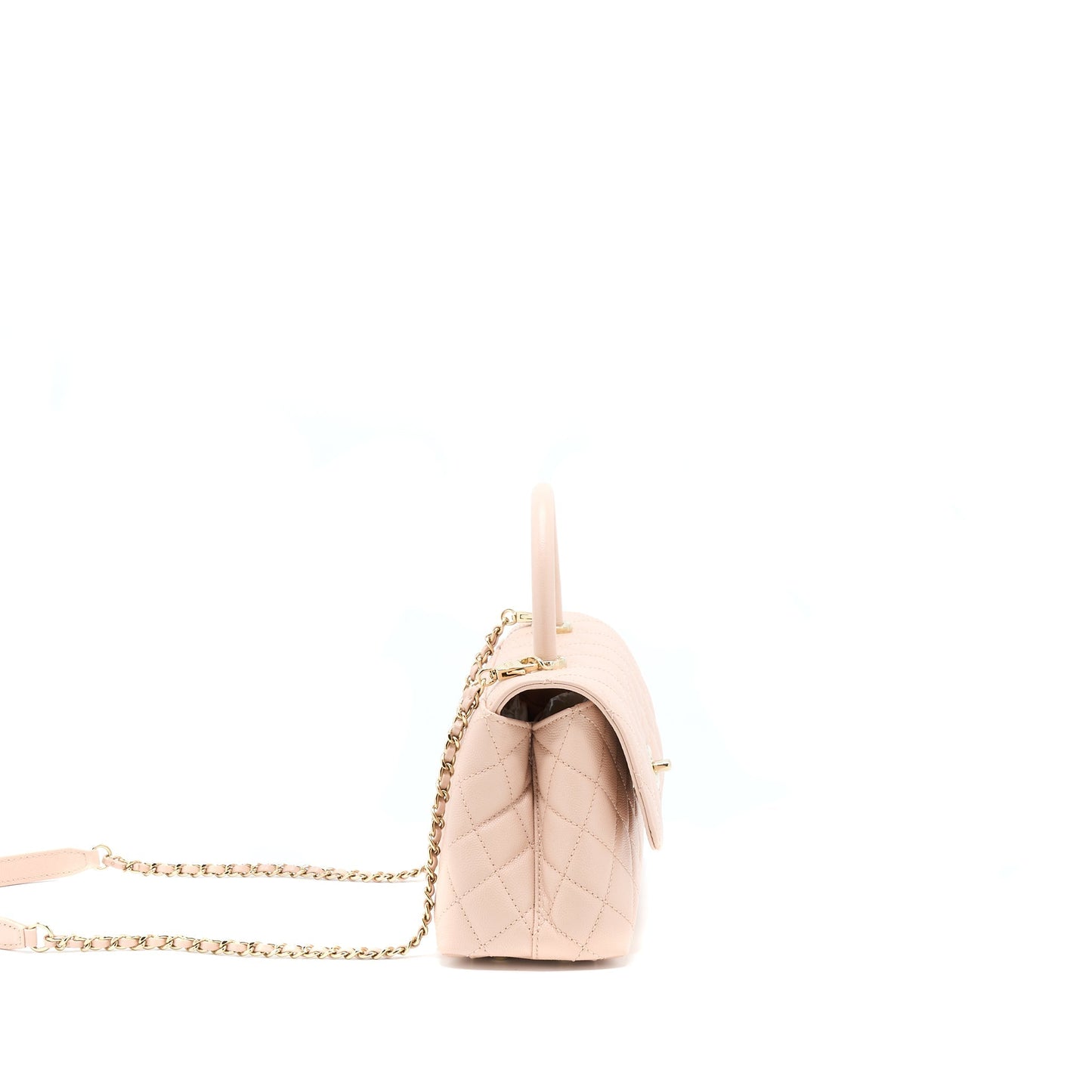 Chanel 21A Small Coco Handle Caviar ND022 Rose Clair / Light Pink L