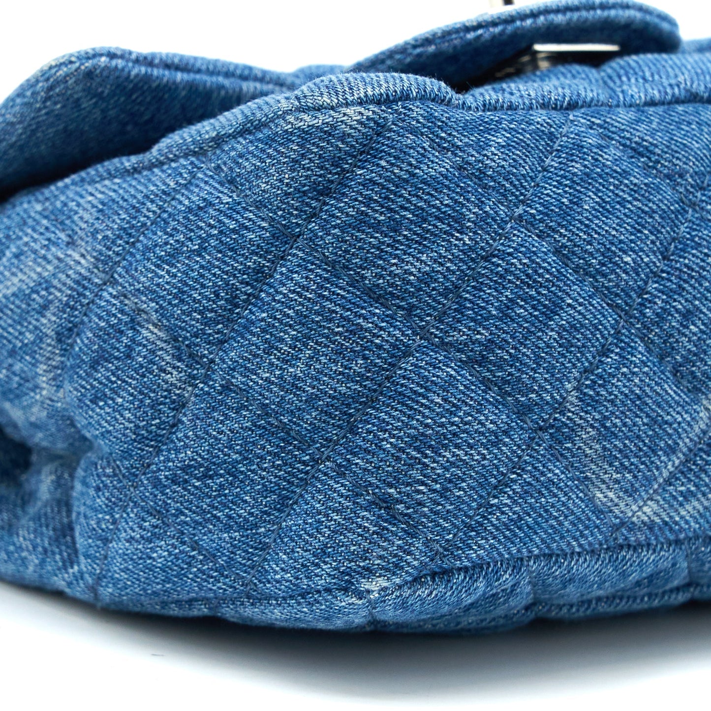 Chanel 20B Mini Square Flap Bag CC Print Denim Blue