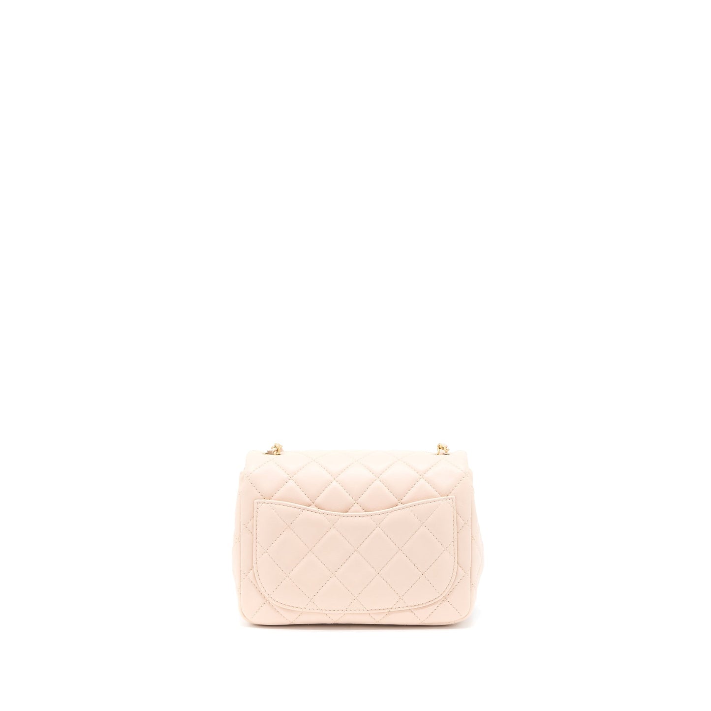 Chanel Pearl Crush Mini Square Lambskin Light Beige Brushed (Microchip)